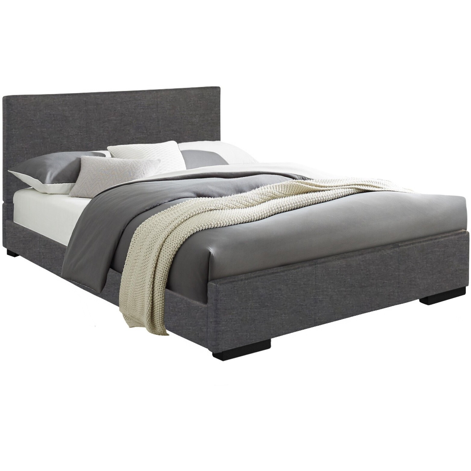 Grey Platform Queen Bed