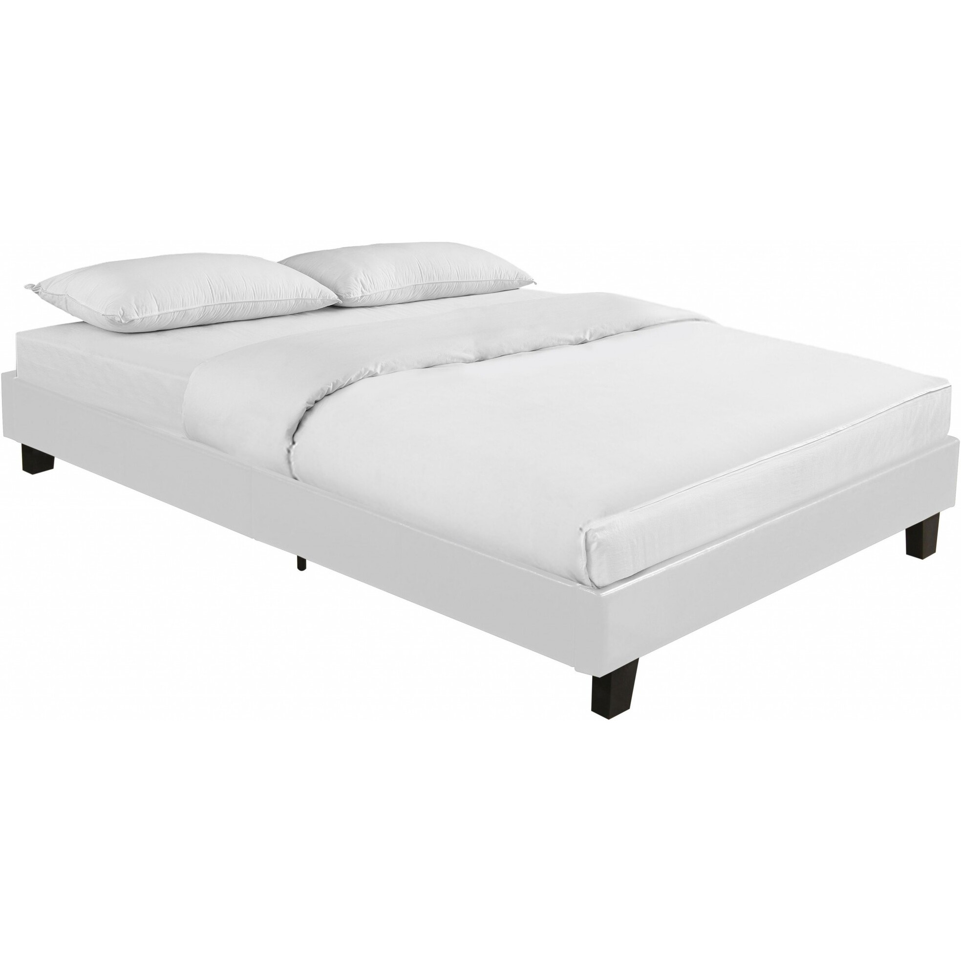 White Platform Queen Bed
