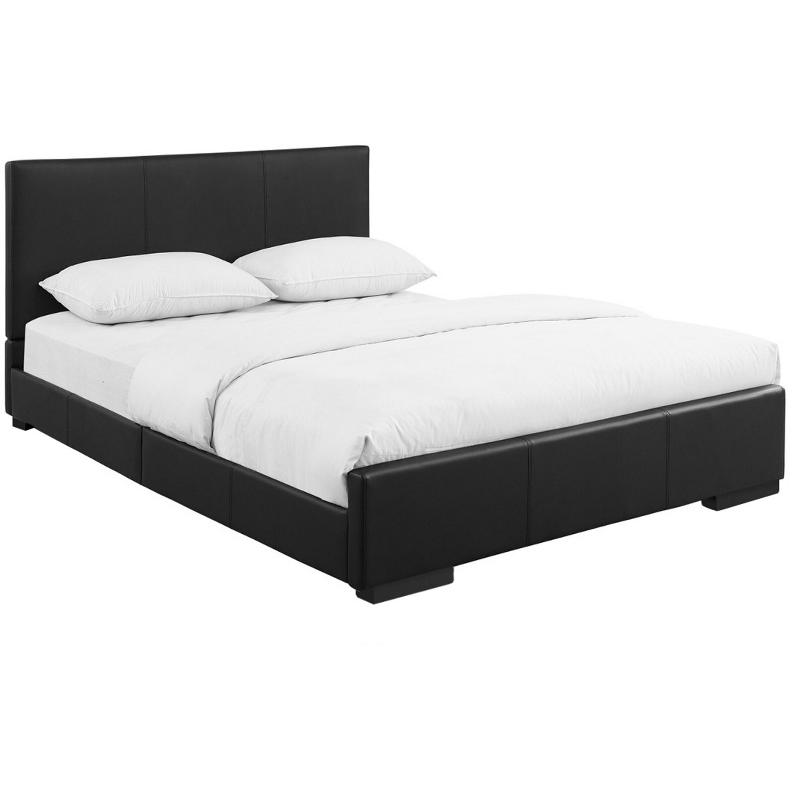 Black Upholstered King Platform Bed
