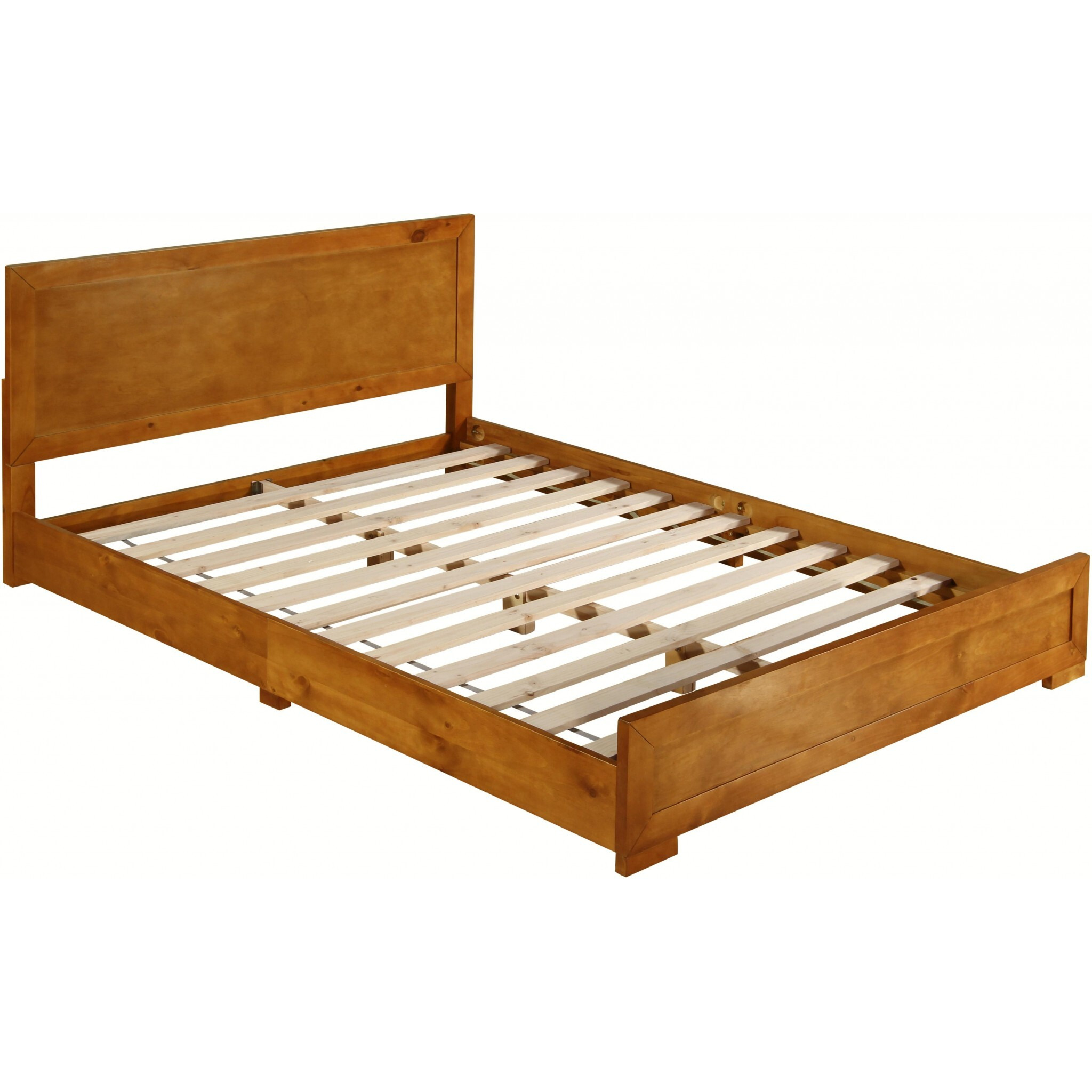 Oak Wood Queen Platform Bed