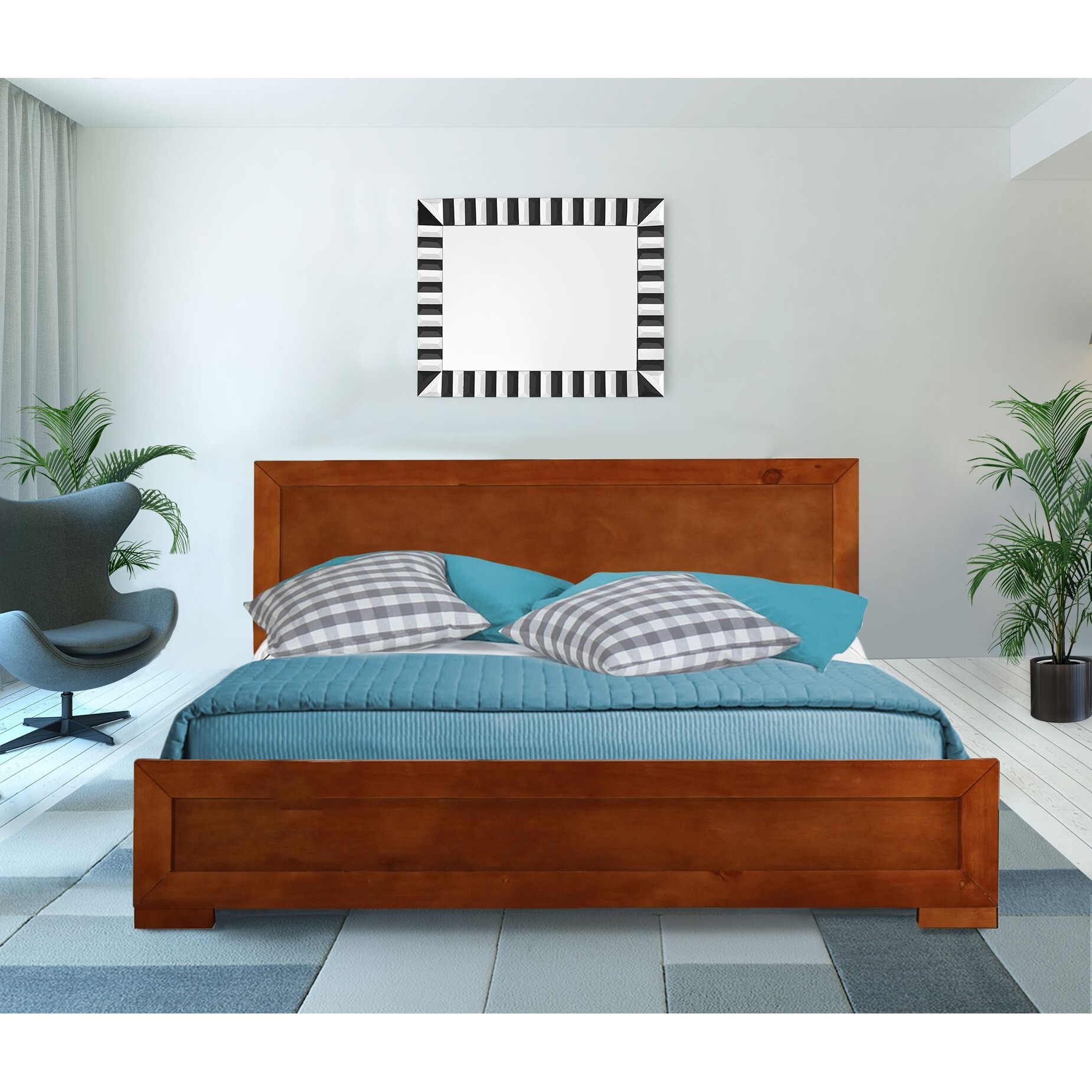 Cherry Wood King Platform Bed