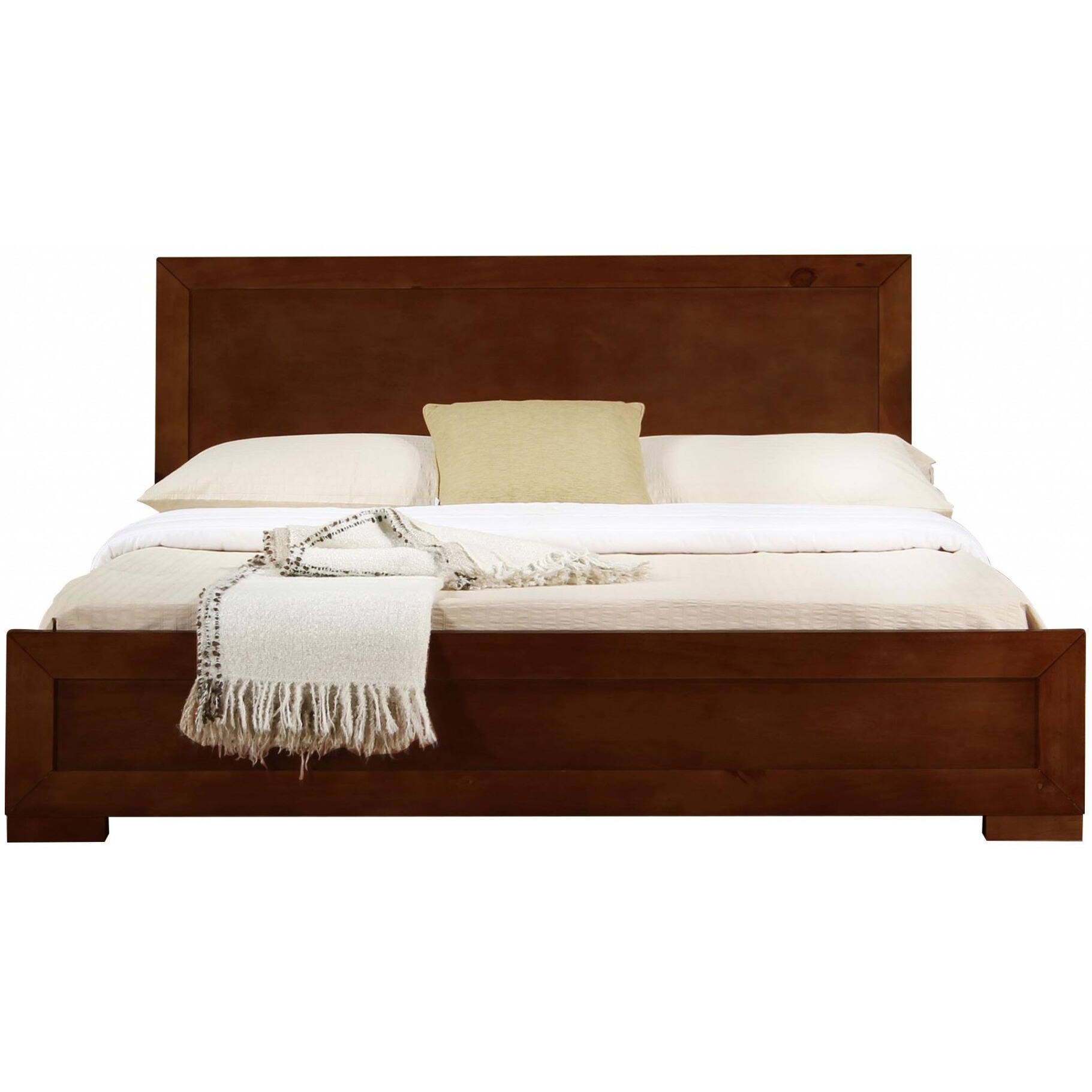 Walnut Wood Queen Platform Bed