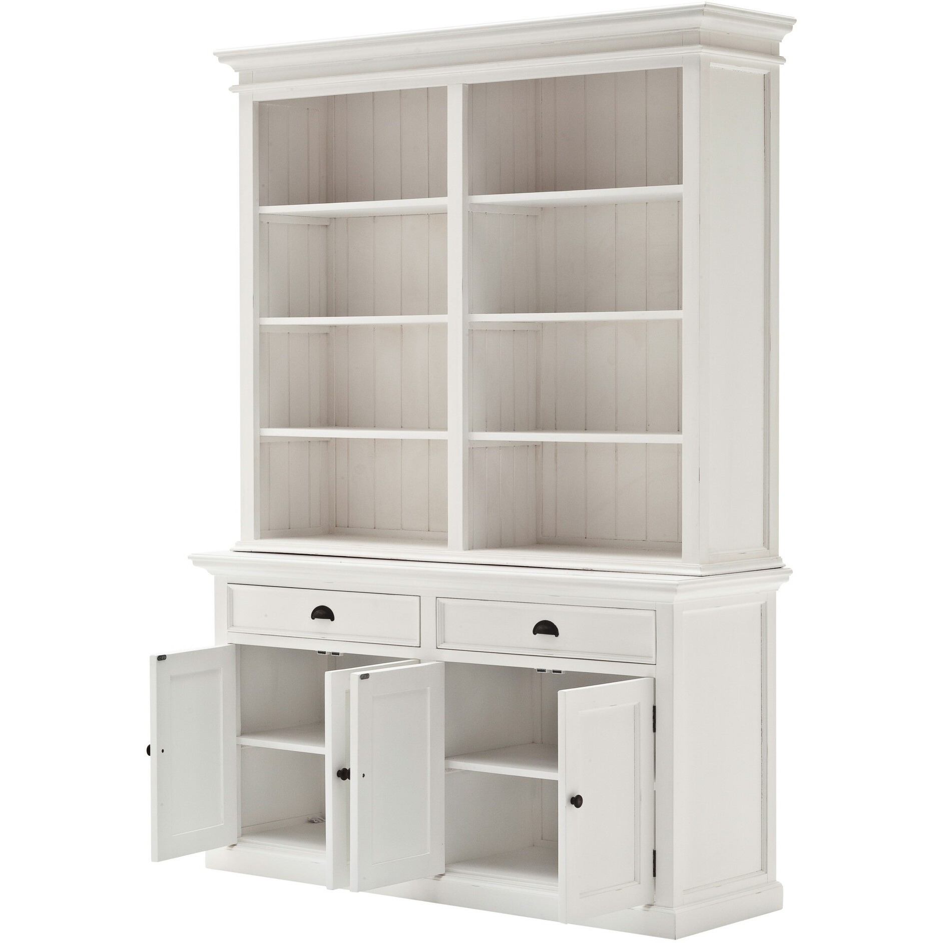 Classic White Hutch Bookcase Unit