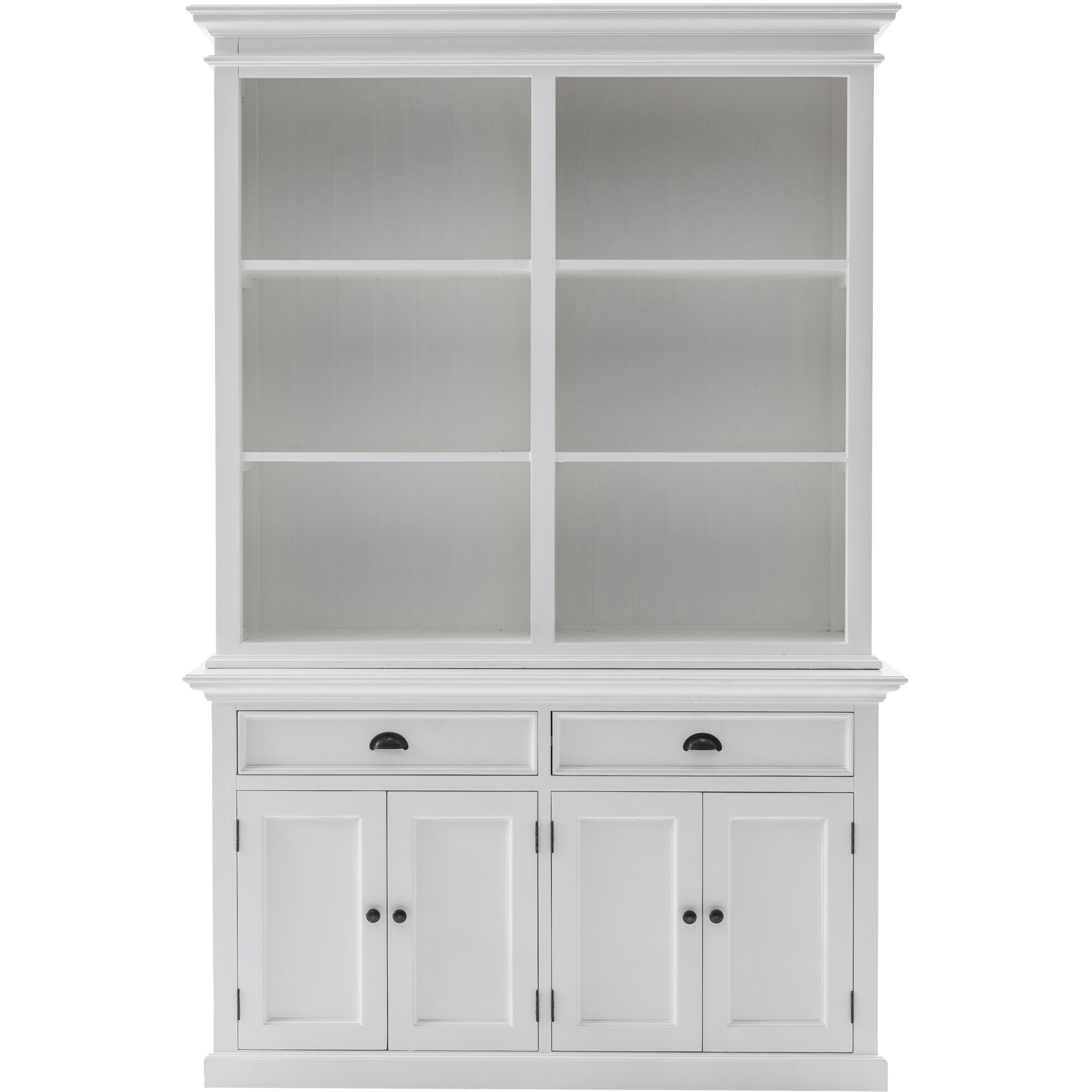 Classic White Buffet Hutch Unit With 6 Shelves