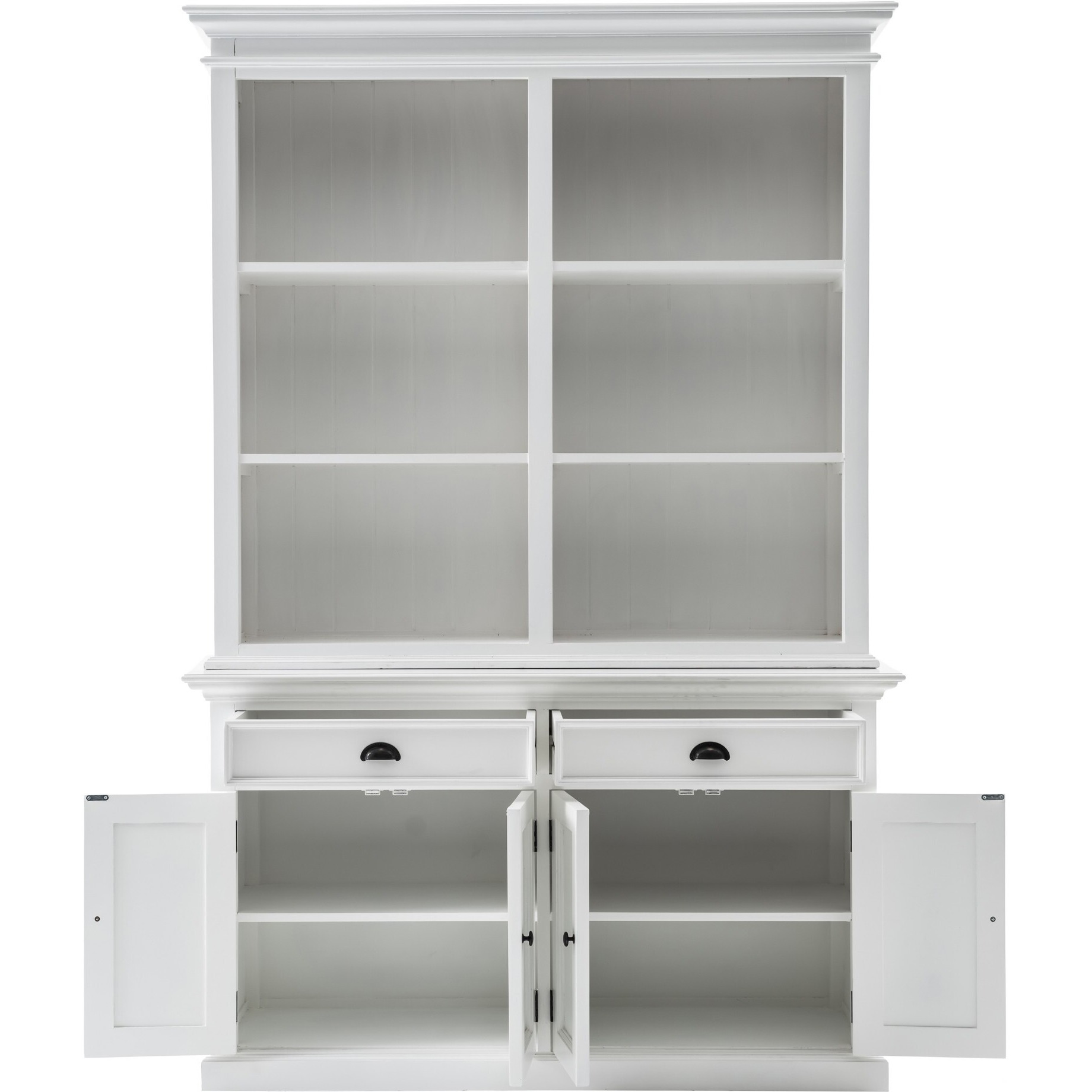 Classic White Buffet Hutch Unit With 6 Shelves