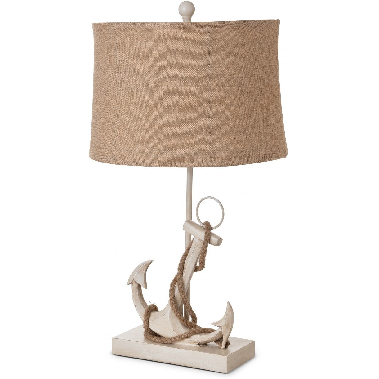 Set Of 2 Tan And White Anchor Table Lamps