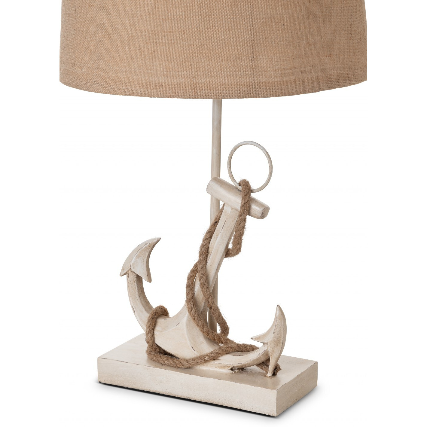 Set Of 2 Tan And White Anchor Table Lamps