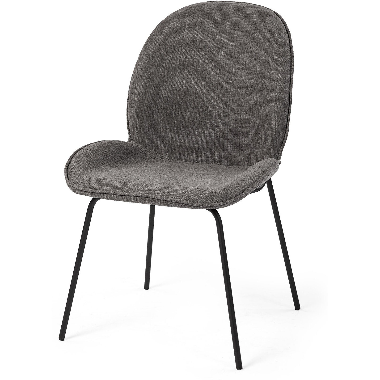 Black And Gray Flaired Seat Fabric Dining Chair