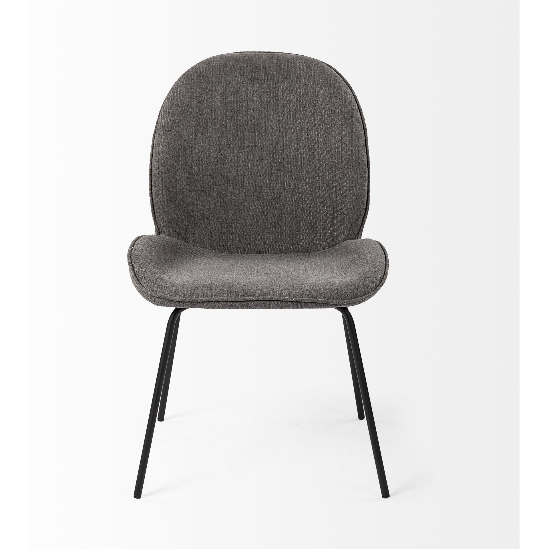 Black And Gray Flaired Seat Fabric Dining Chair