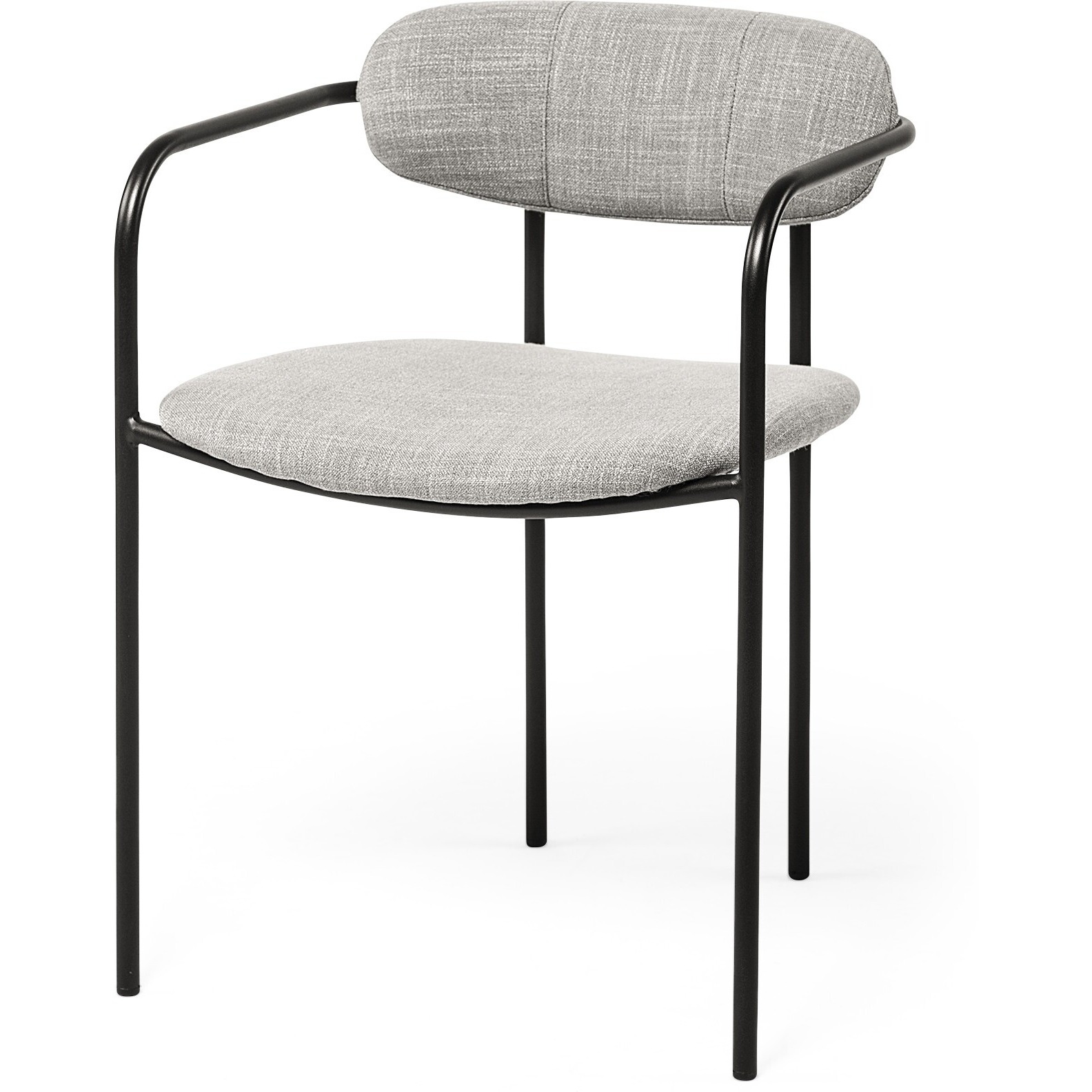 Set Of 2 Black And Heathered Gray Dining Chairs