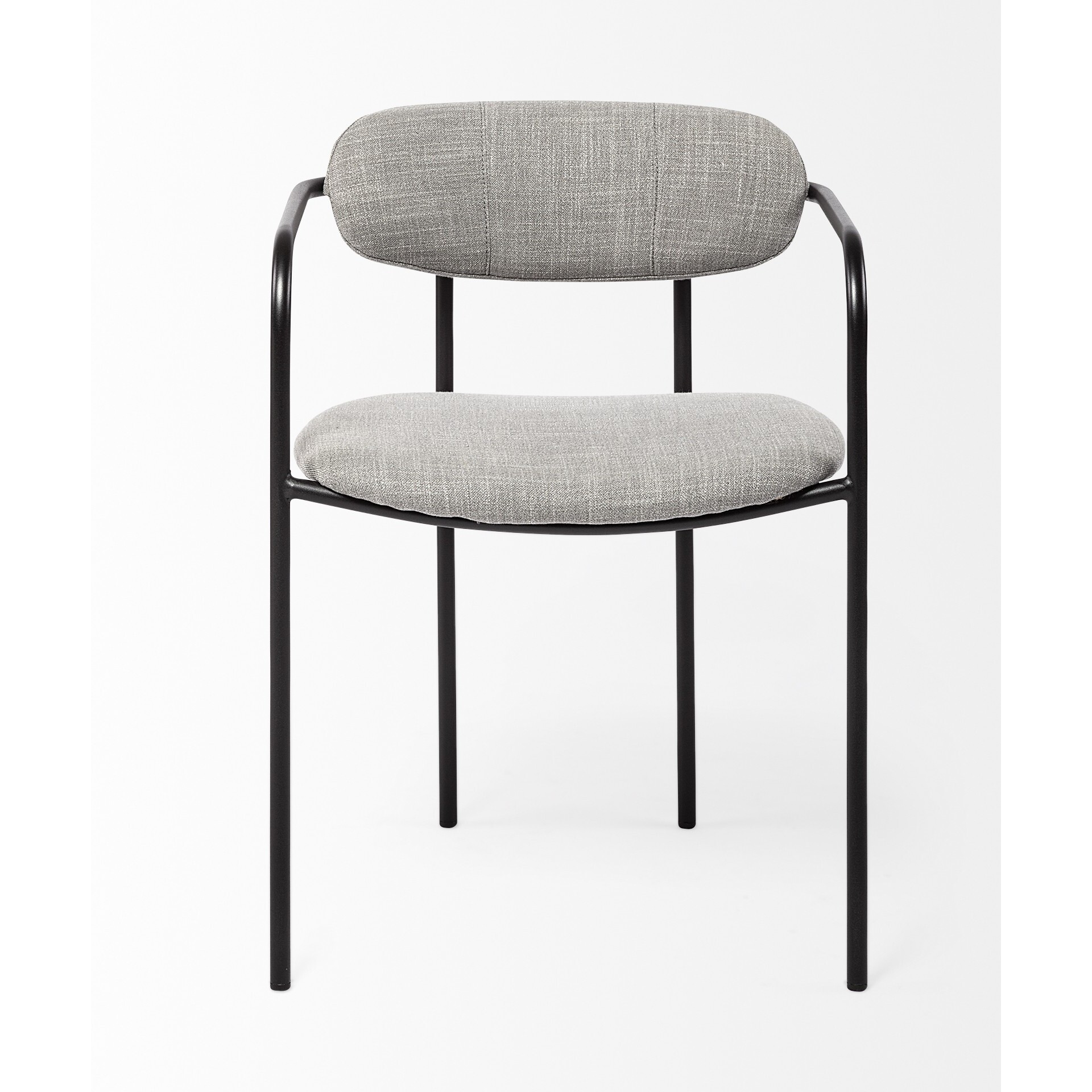 Set Of 2 Black And Heathered Gray Dining Chairs