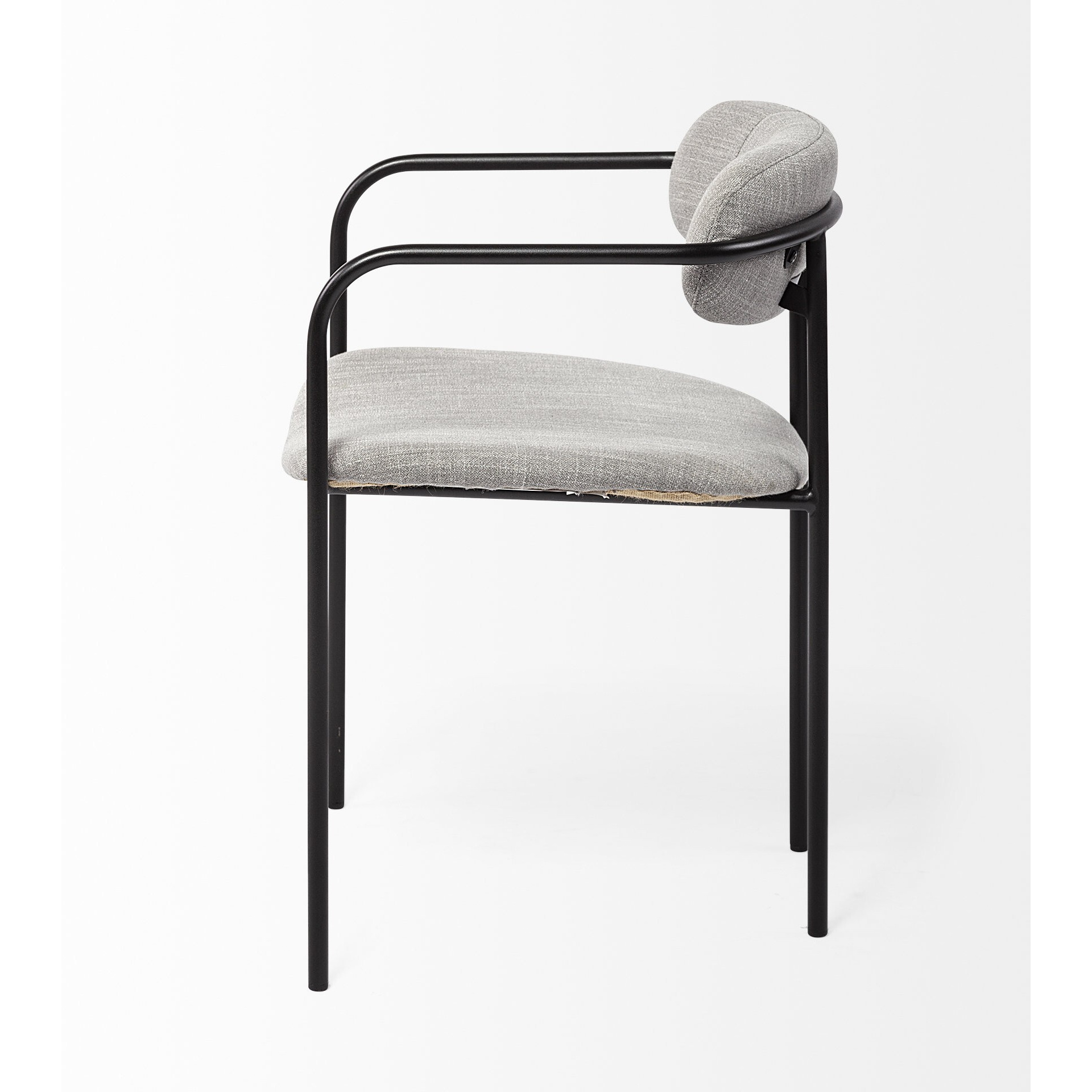 Set Of 2 Black And Heathered Gray Dining Chairs