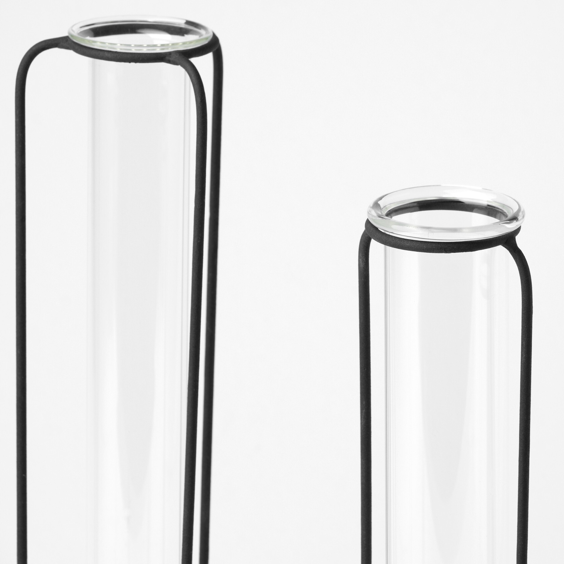Set Of Three Test Tube Stand Vases