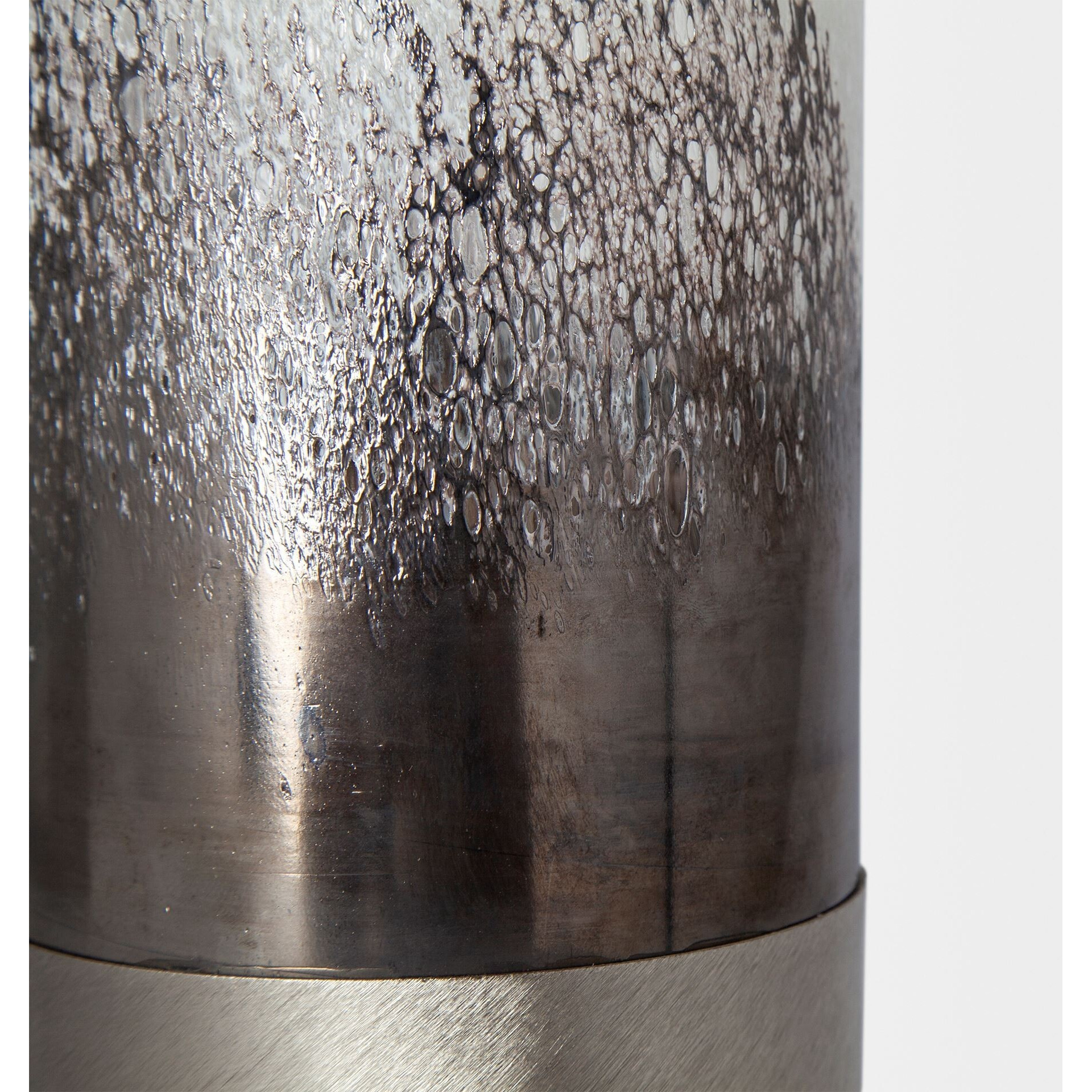 13"" Brushed Silver Glass Vase
