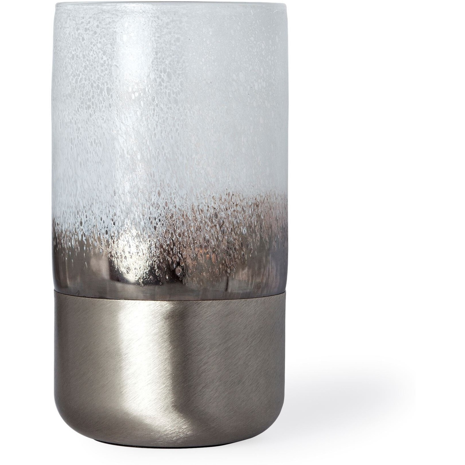 12"" Brushed Silver Glass Vase