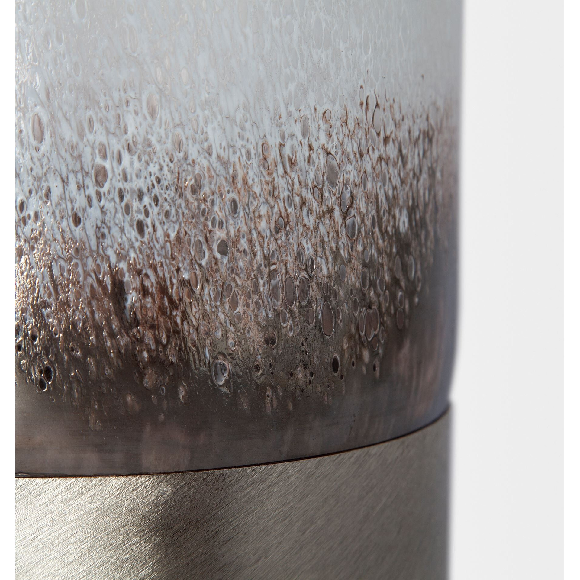 12"" Brushed Silver Glass Vase