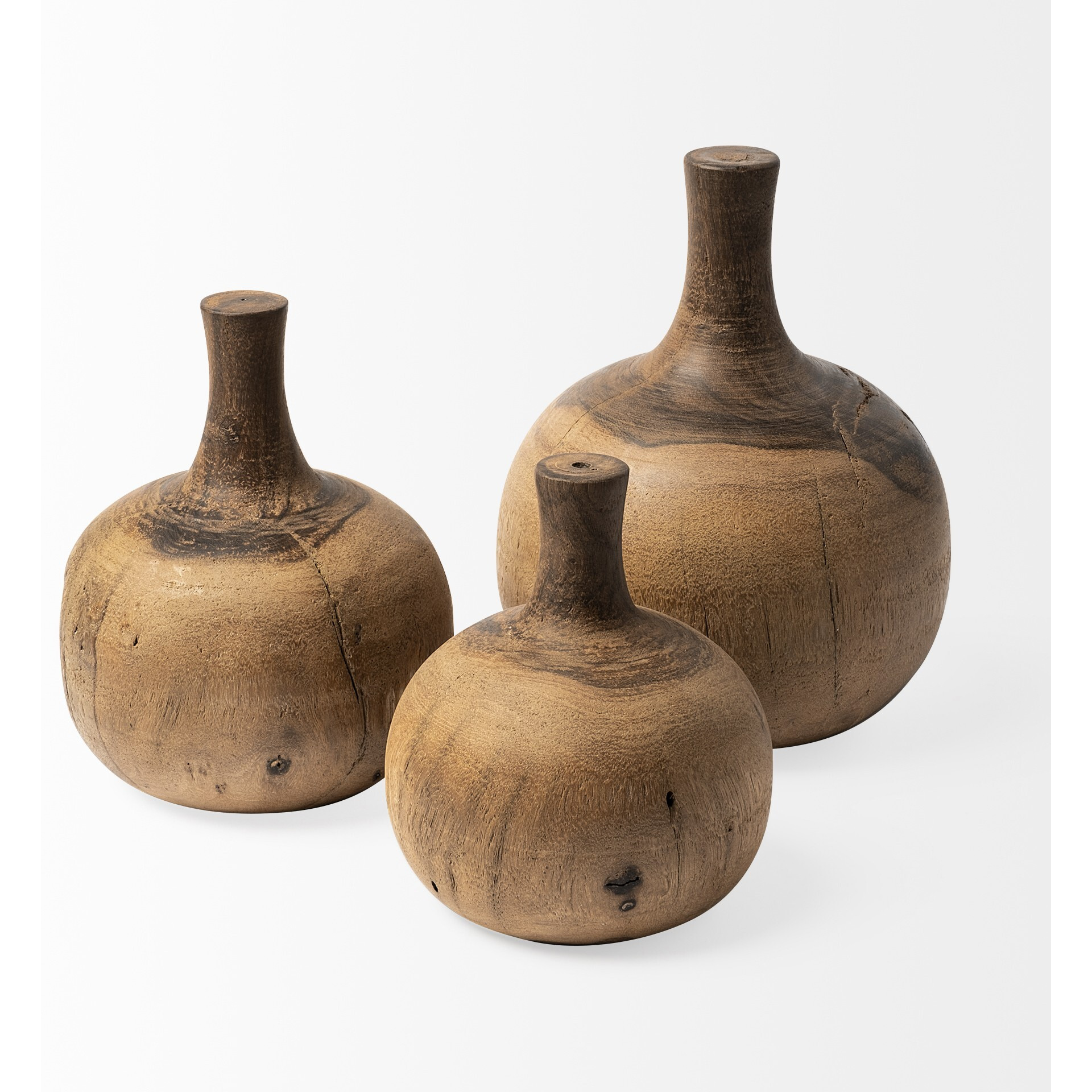 8"" Vase Shaped Wooden Decor Piece