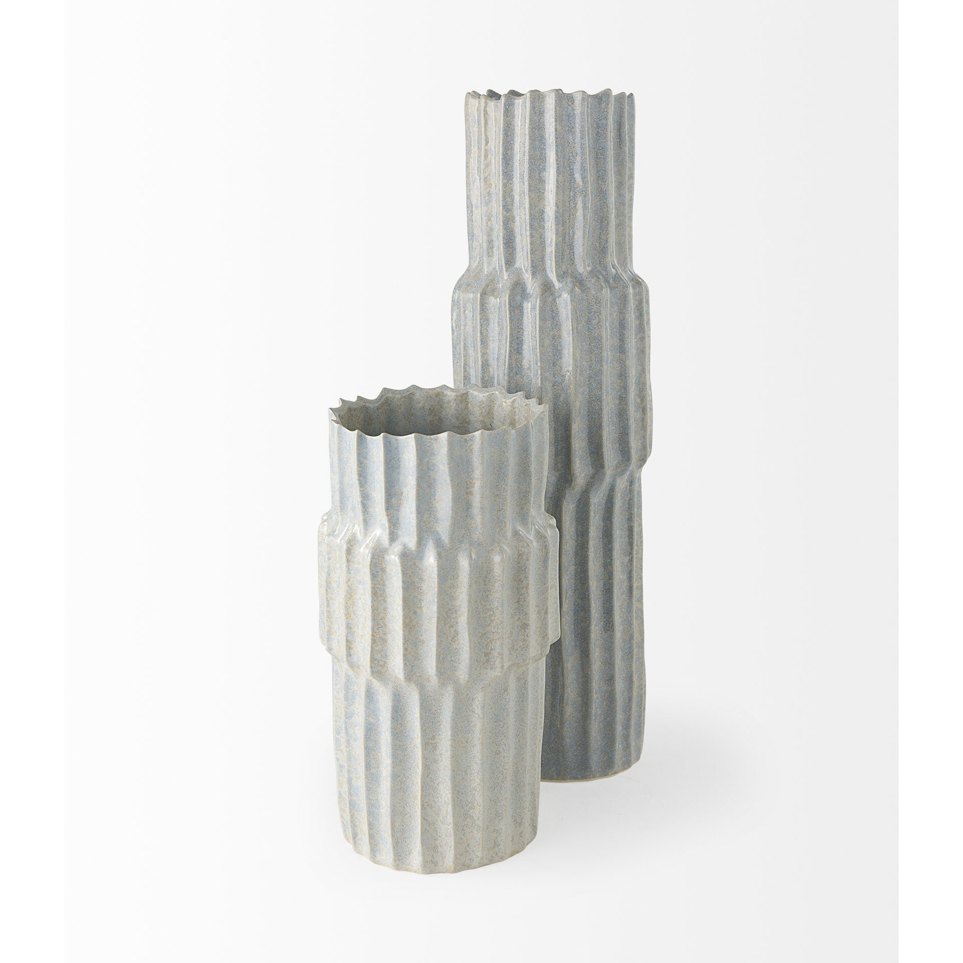 23"" Jumbo Organic Textured Gray Vase