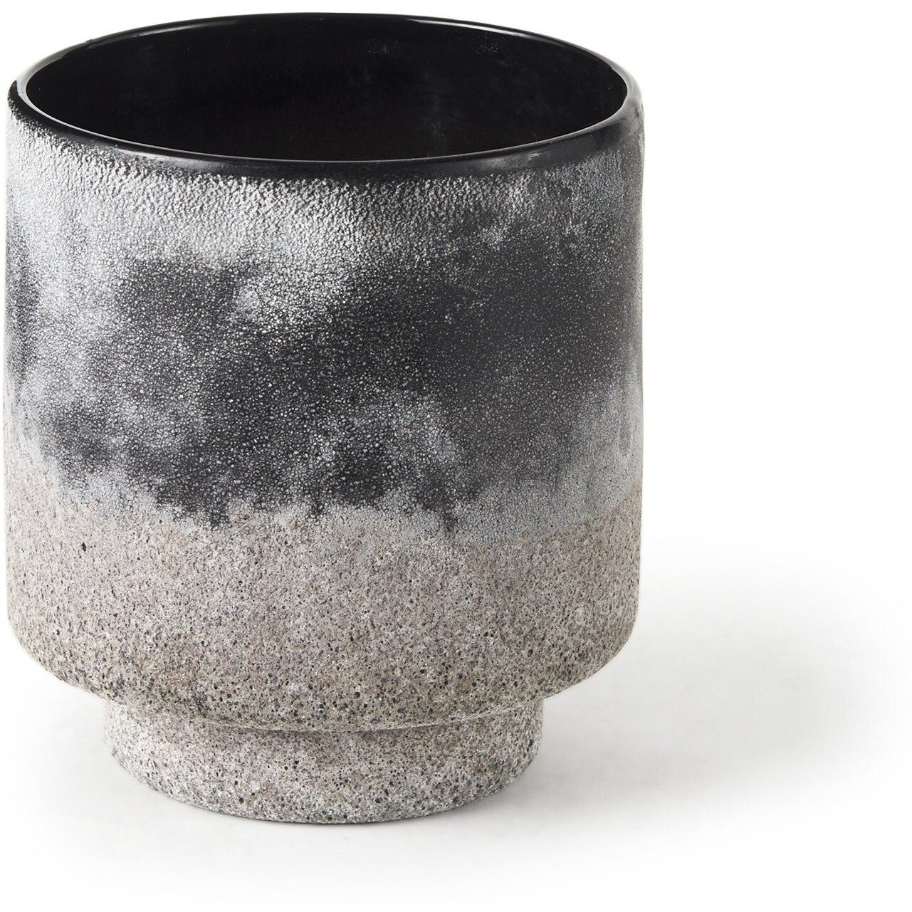 6"" Black Brown And Gray Ombre Textured Ceramic Vase