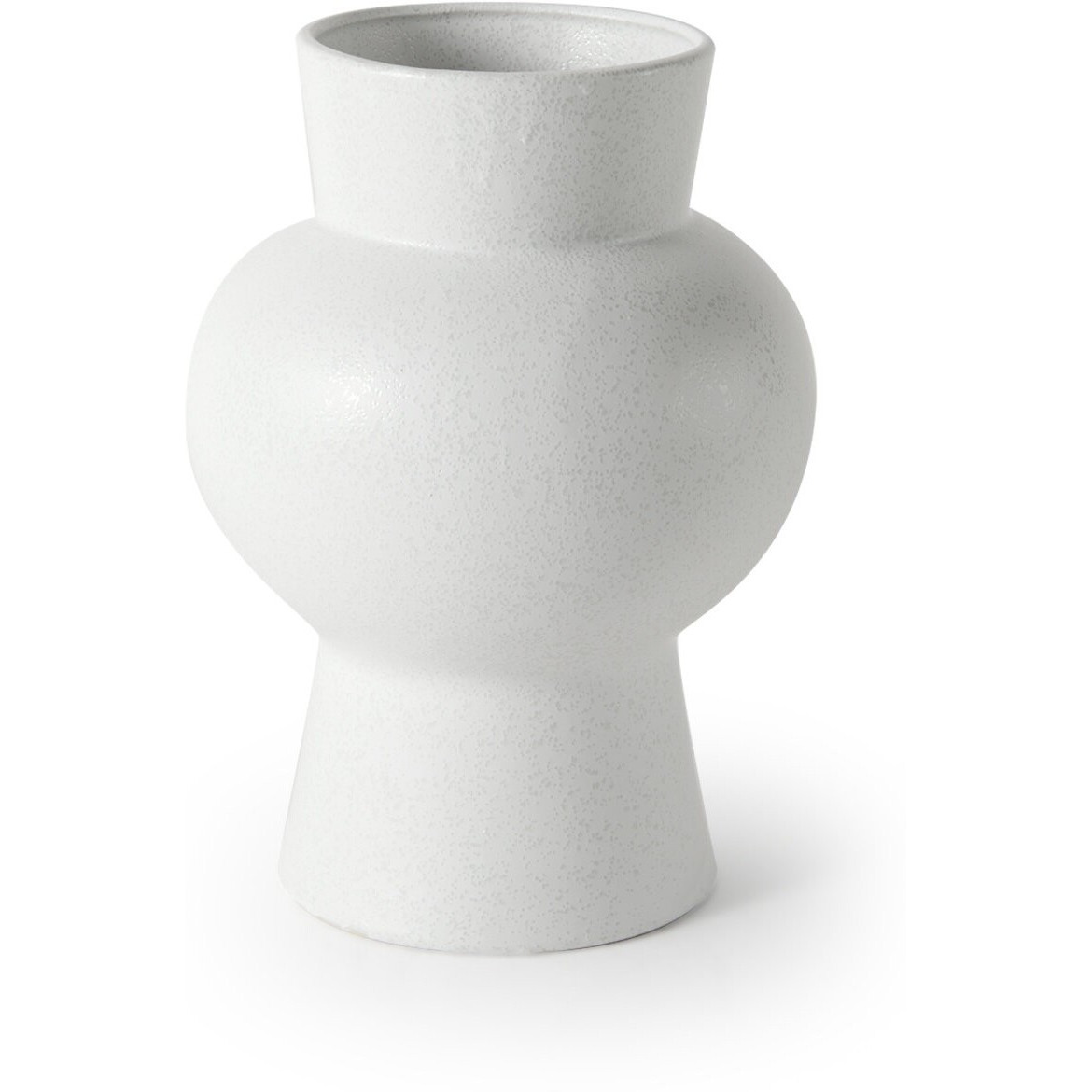 11"" White Contempo Deco Ceramic Vase