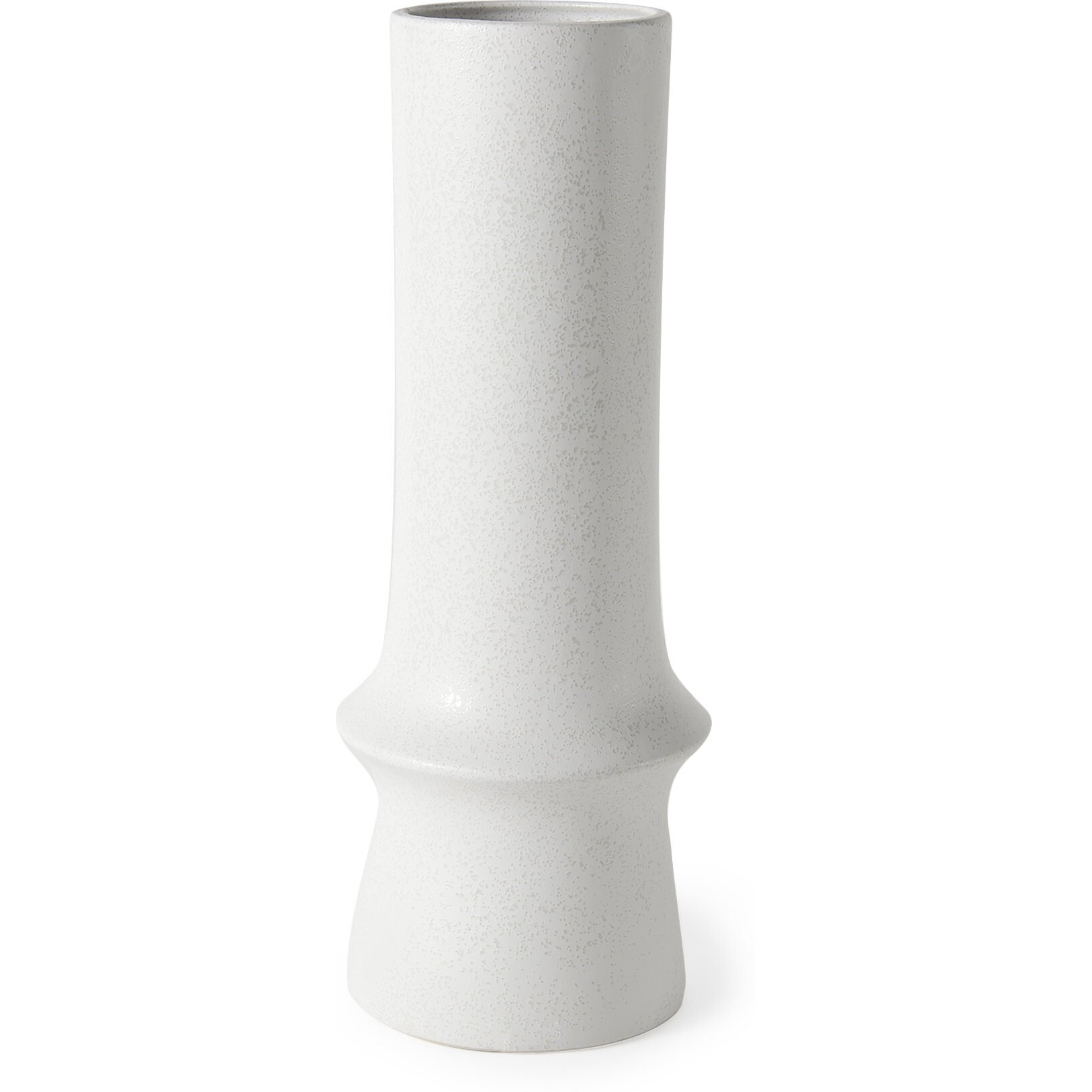 17"" White Contempo Deco Ceramic Vase