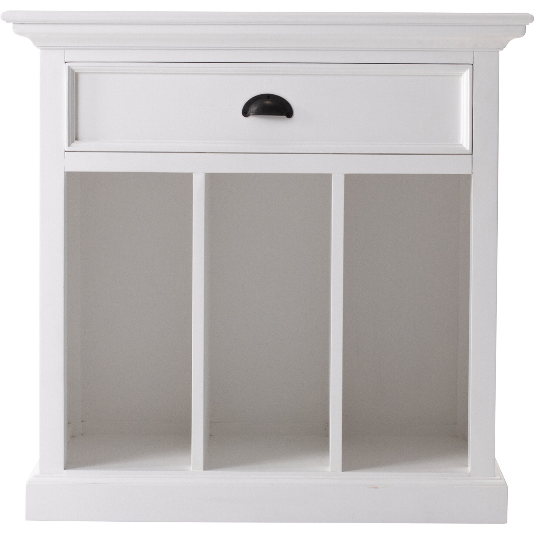 Classic White Large Nightstand With Dividers