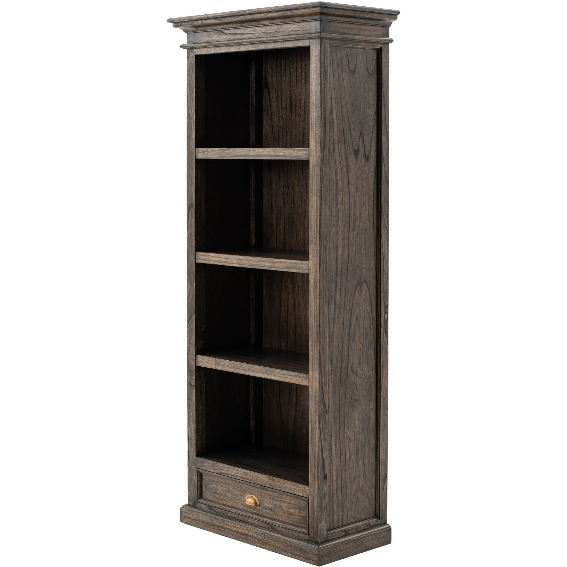 Black Wash Bookcase With One Drawer