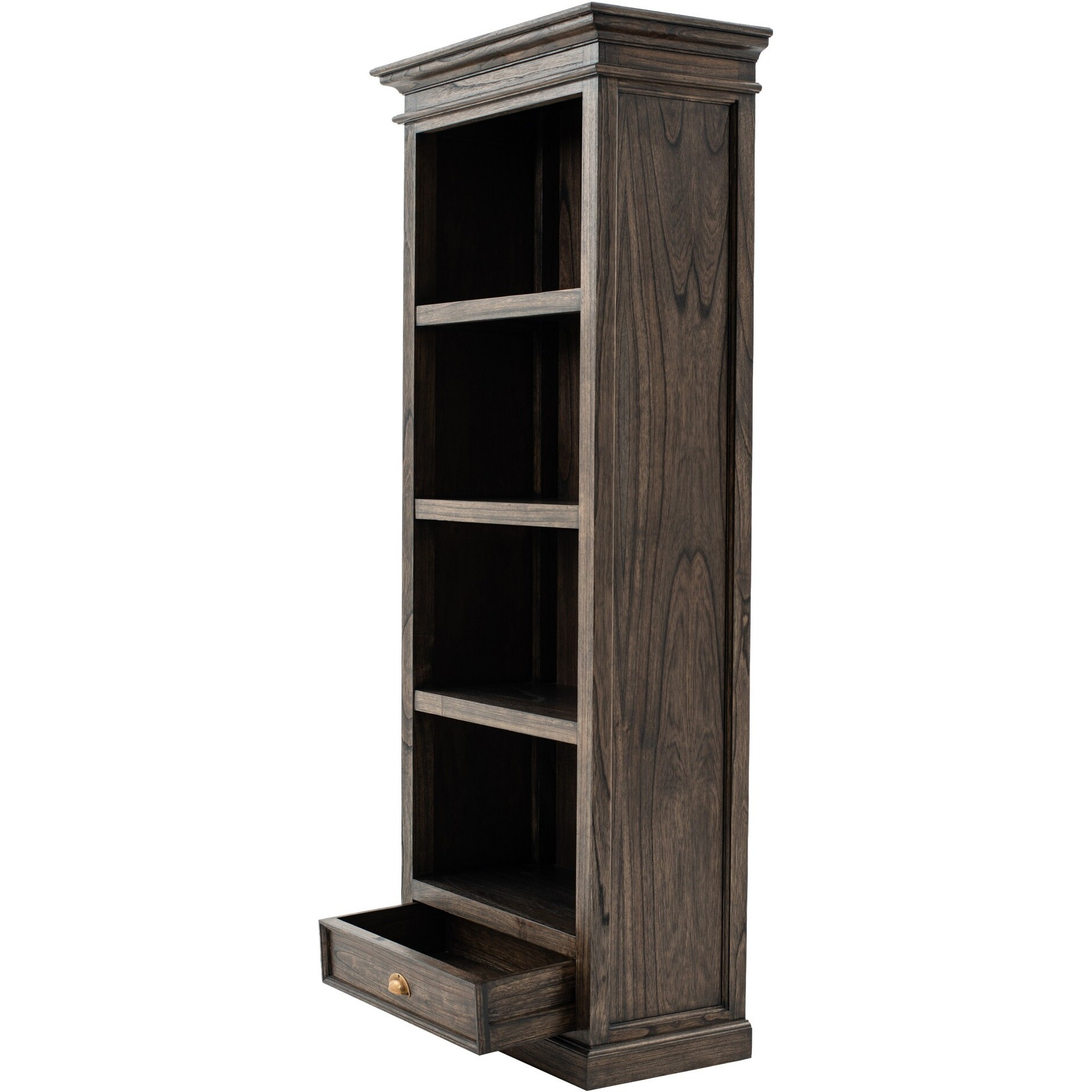 Black Wash Bookcase With One Drawer