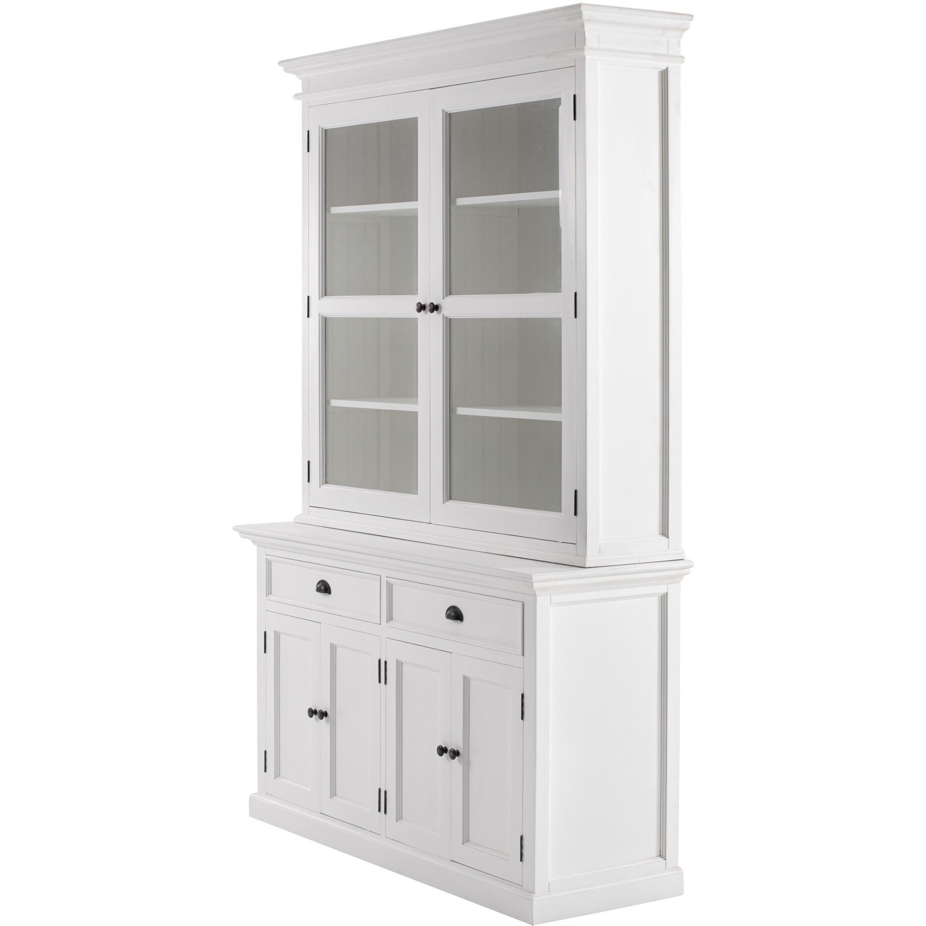 Classic White Glass Display Hutch