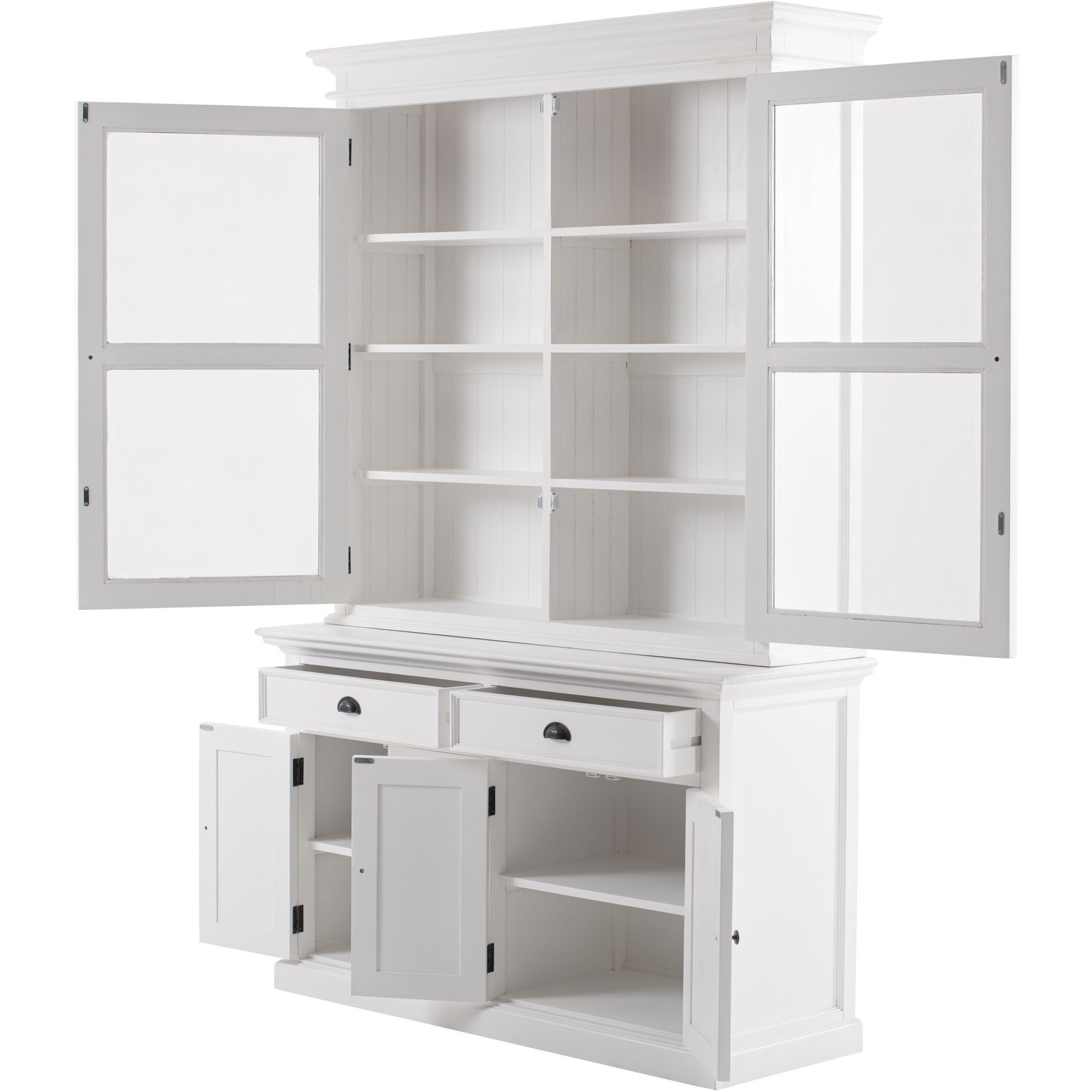 Classic White Glass Display Hutch