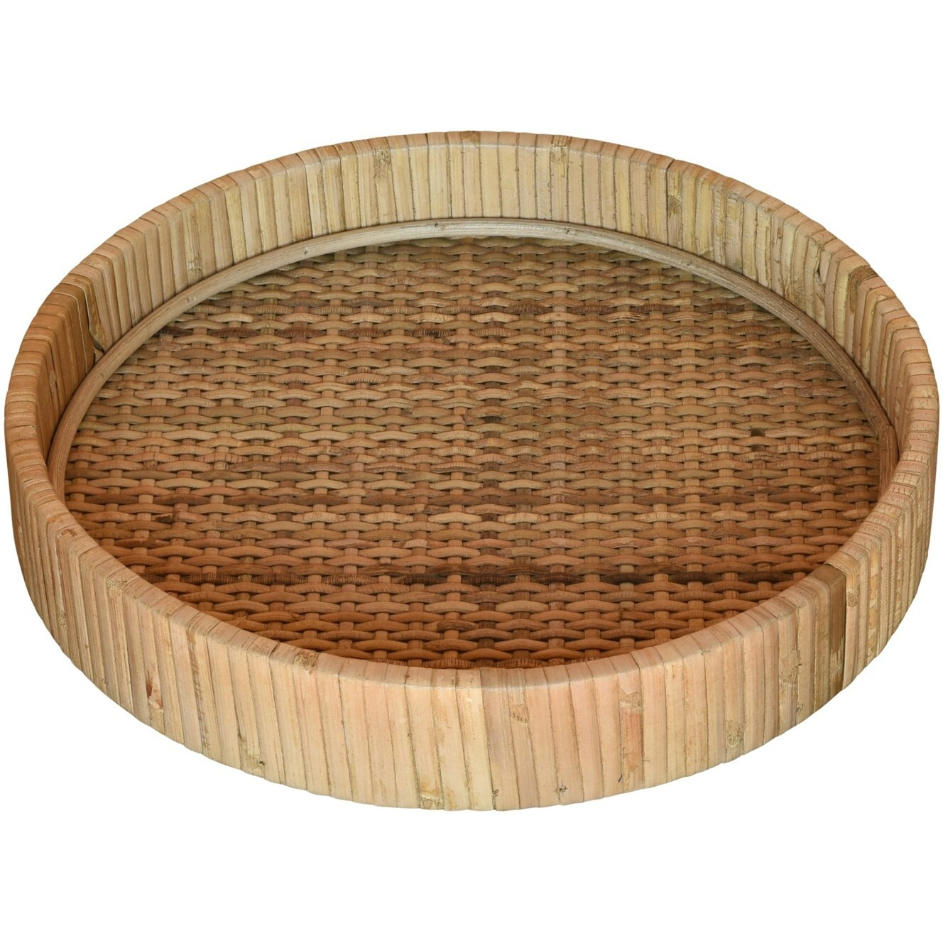 Petite Braided Bamboo Round Tray