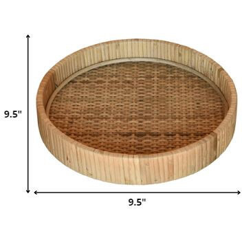 Petite Braided Bamboo Round Tray