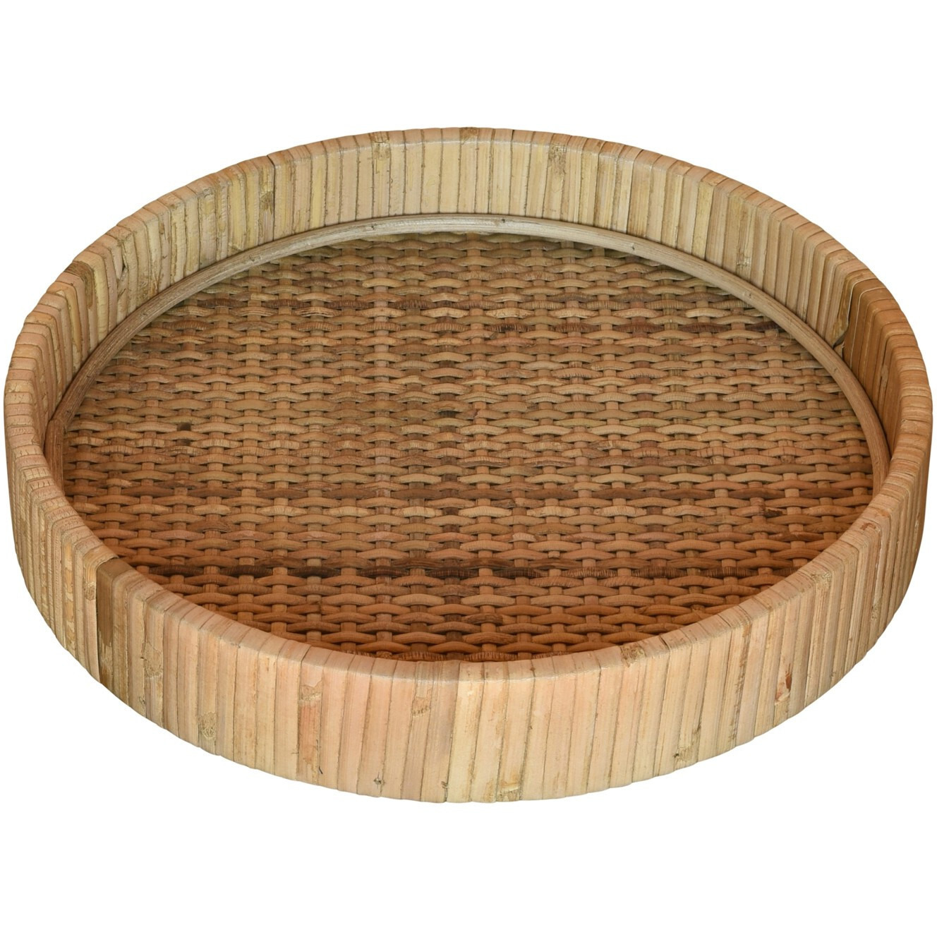 Petite Braided Bamboo Round Tray