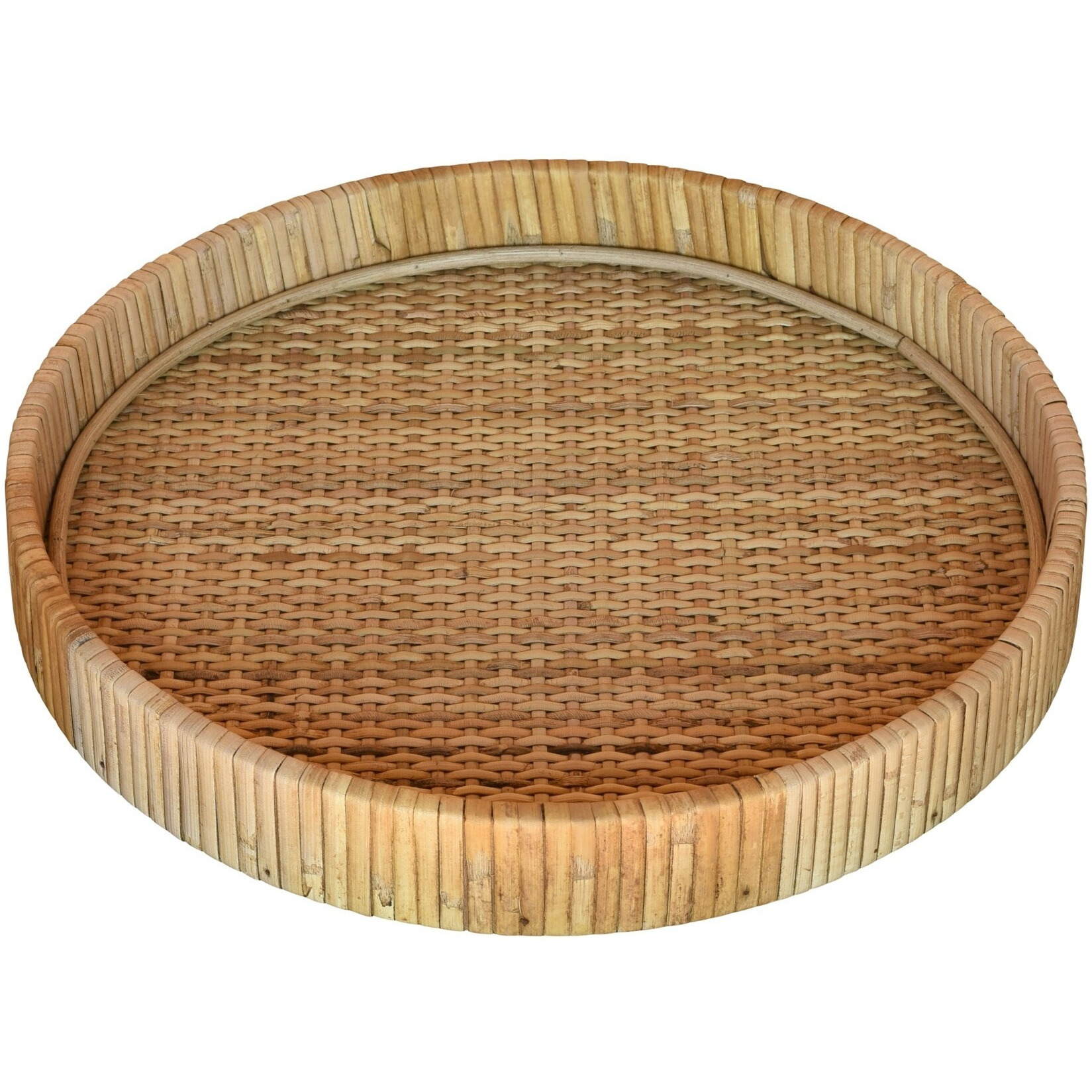 Braided Bamboo Round Tray