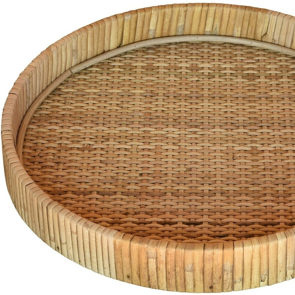 Braided Bamboo Round Tray