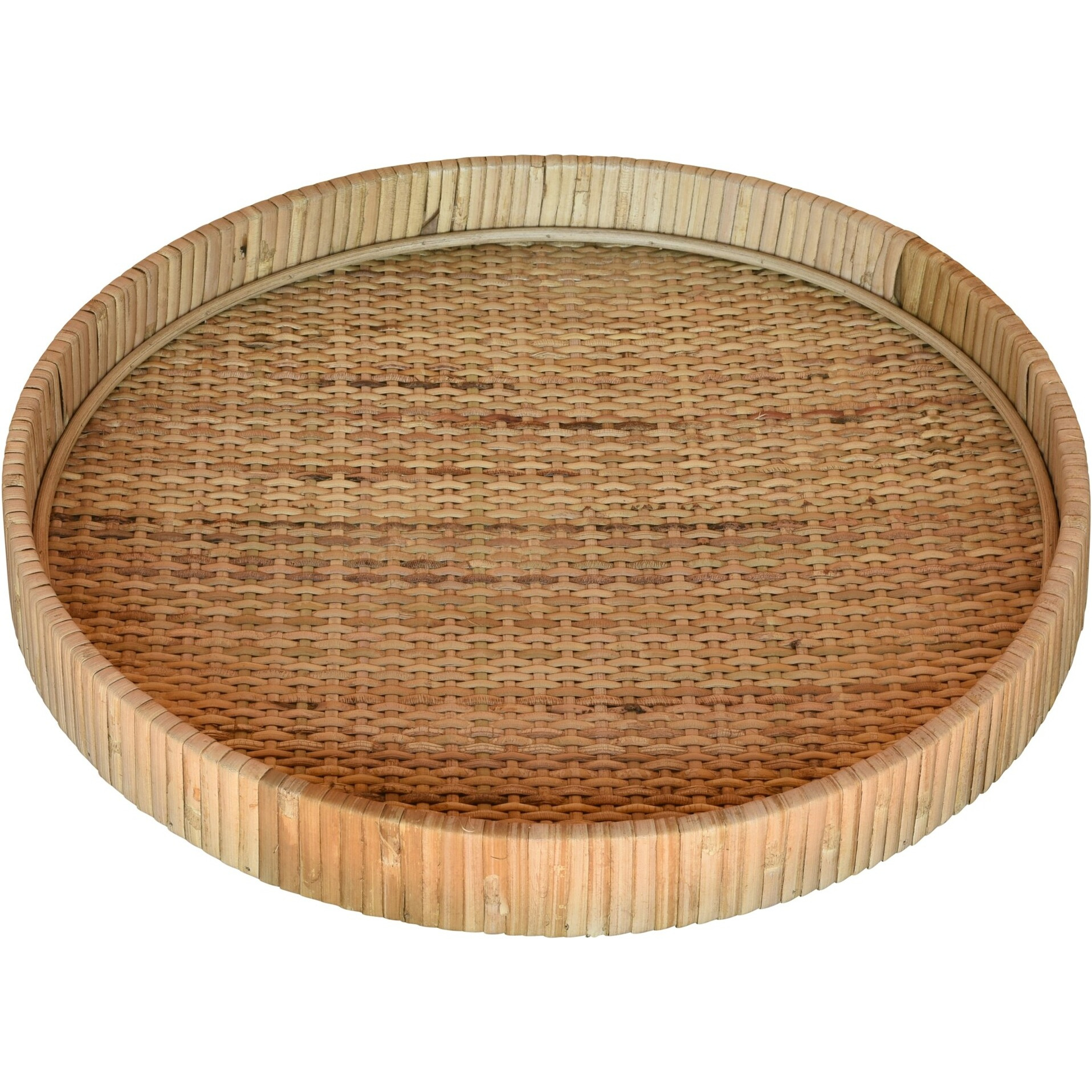 Jumbo Braided Bamboo Round Tray
