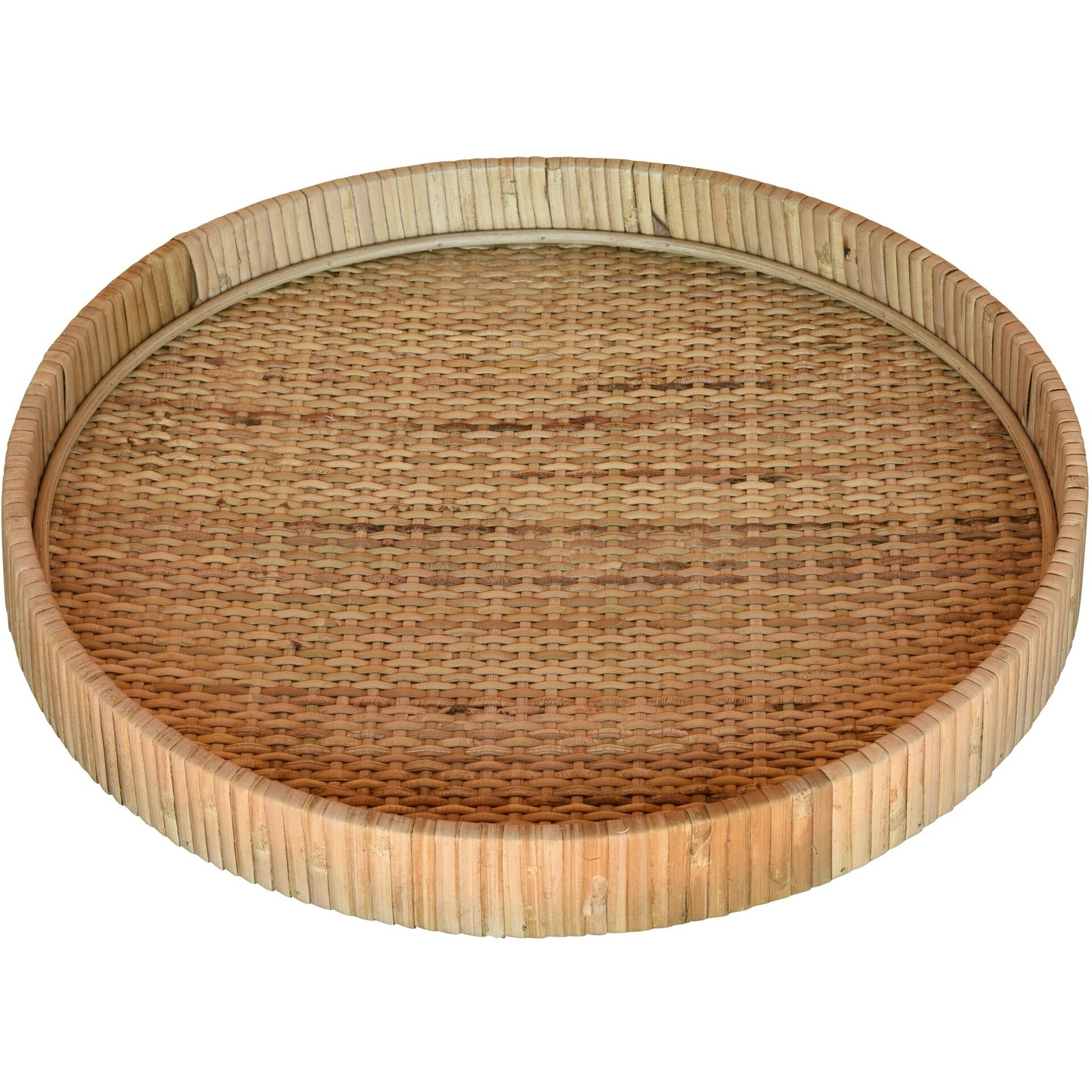 Jumbo Braided Bamboo Round Tray