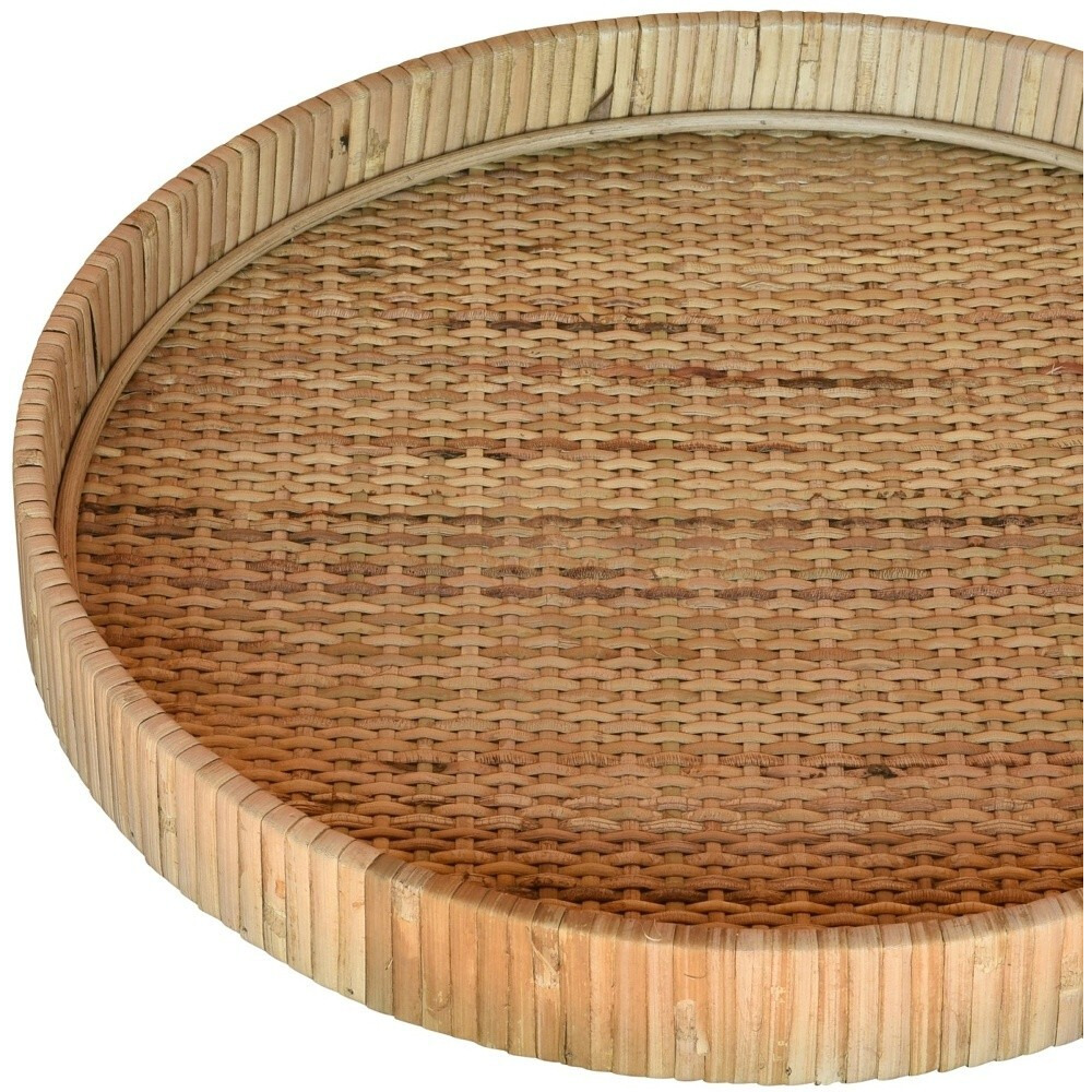 Jumbo Braided Bamboo Round Tray