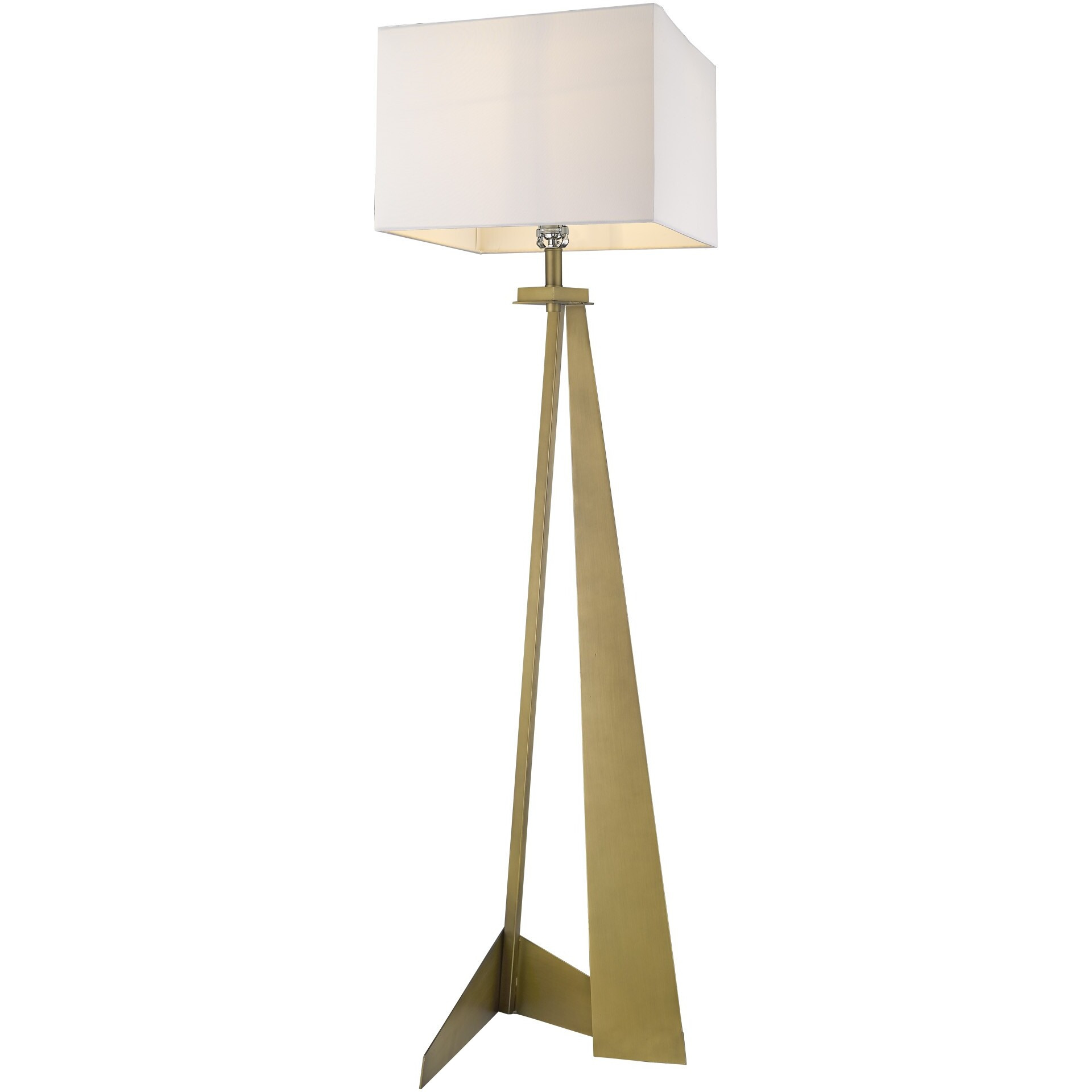 Stratos 1-Light Aged Brass Floor Lamp