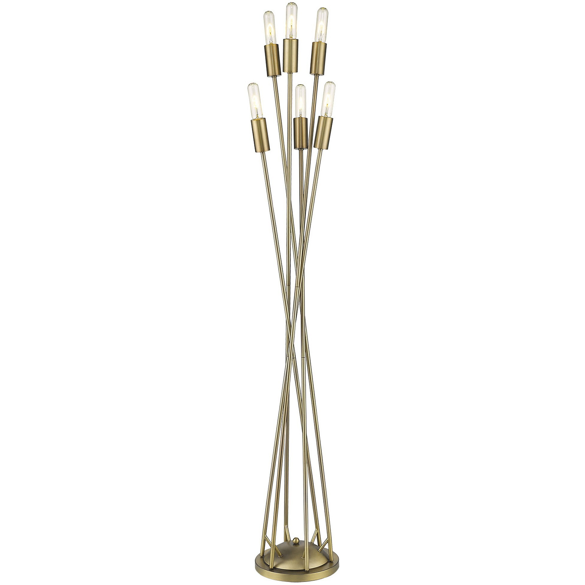 Perret 6-Light Aged Brass Floor Lamp