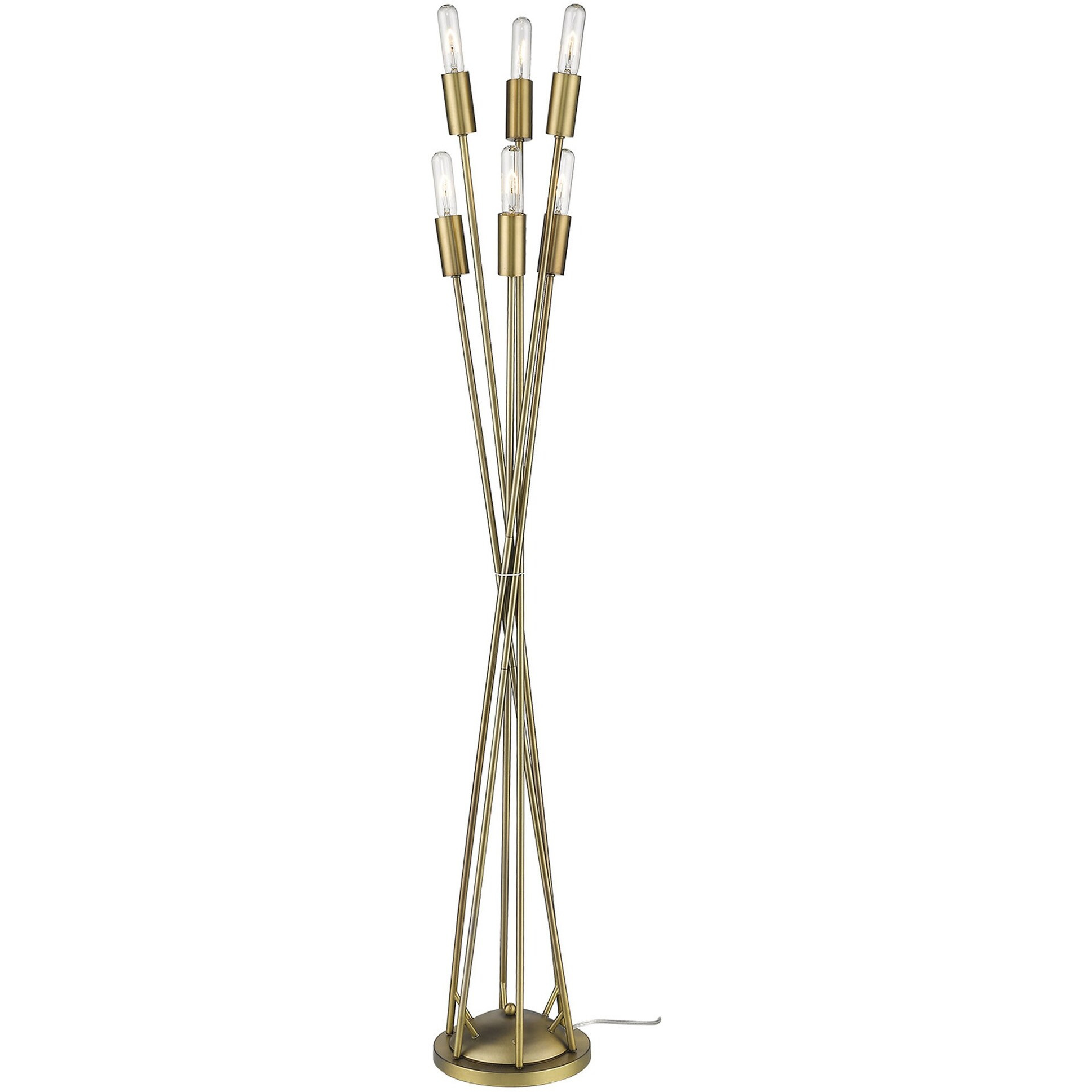 Perret 6-Light Aged Brass Floor Lamp