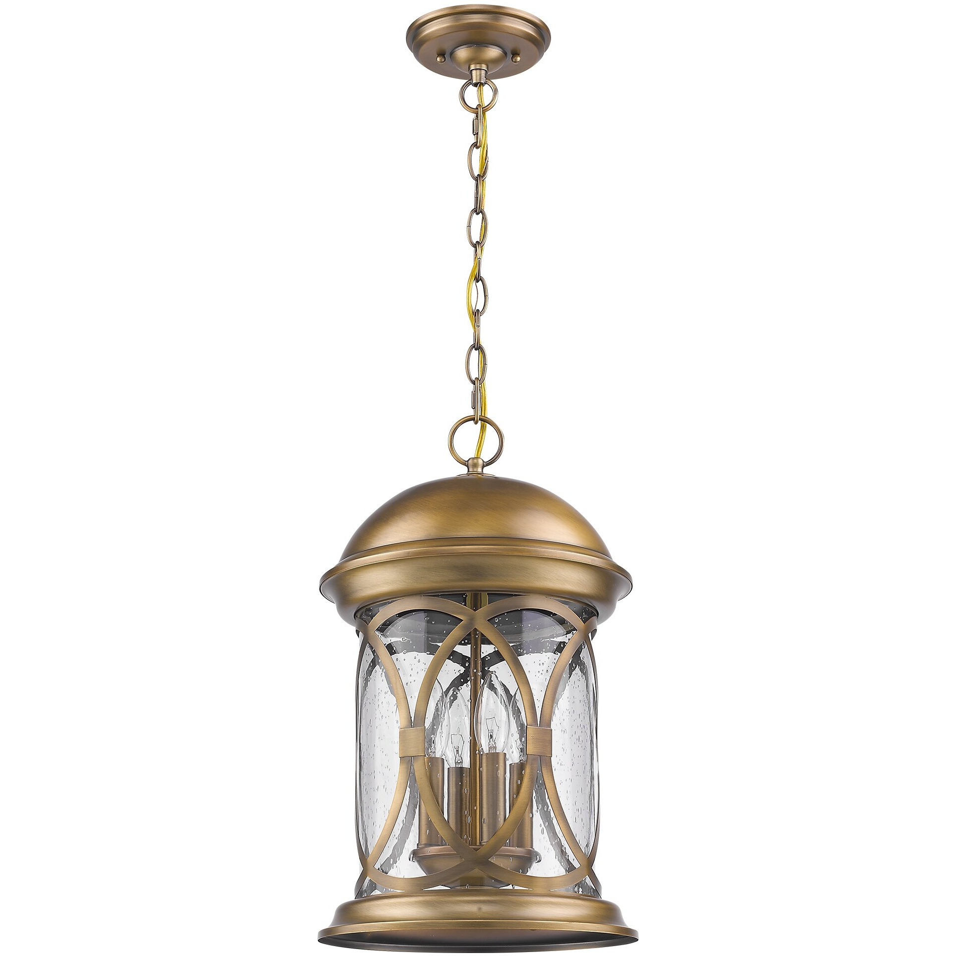 Lincoln 4-Light Antique Brass Hanging Light