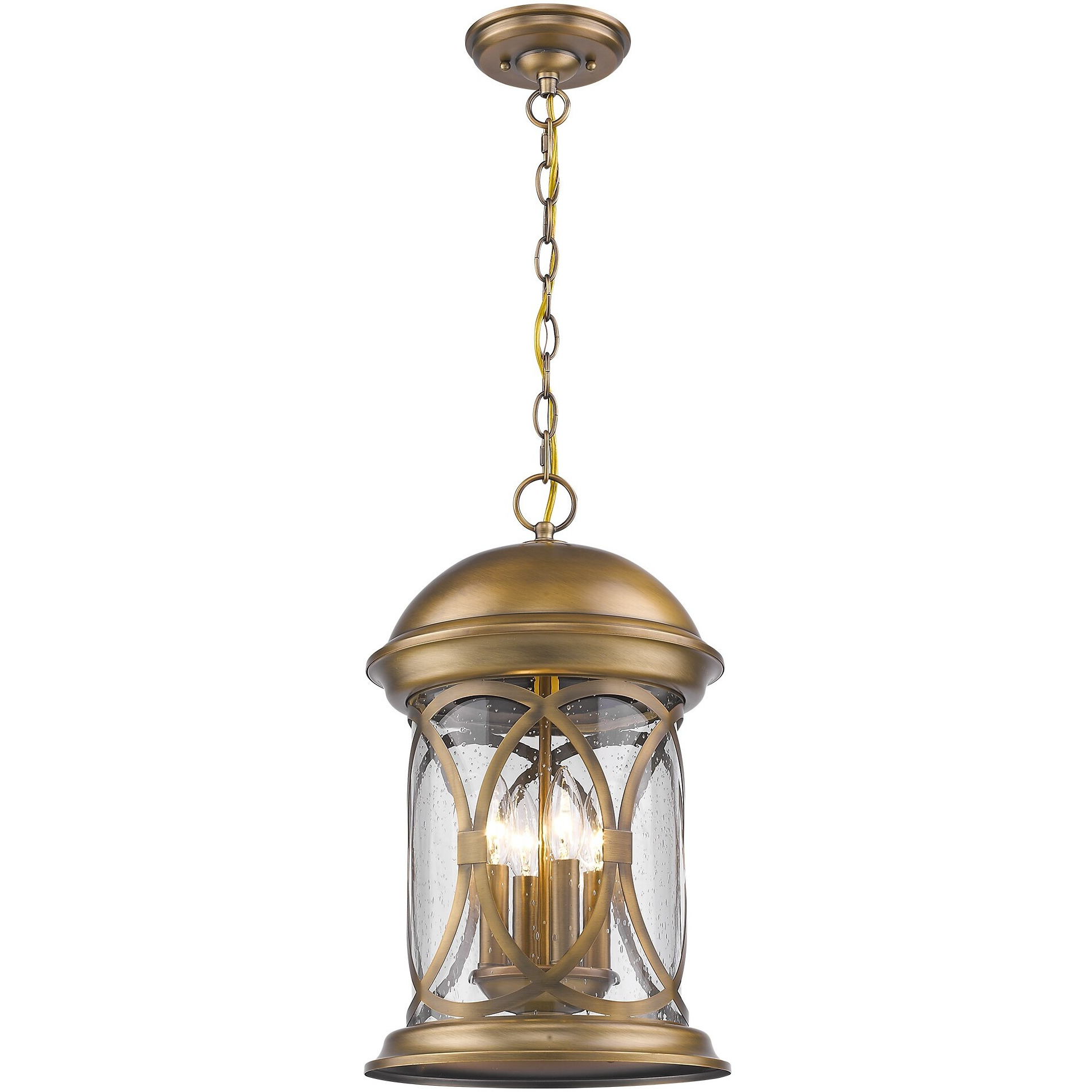 Lincoln 4-Light Antique Brass Hanging Light