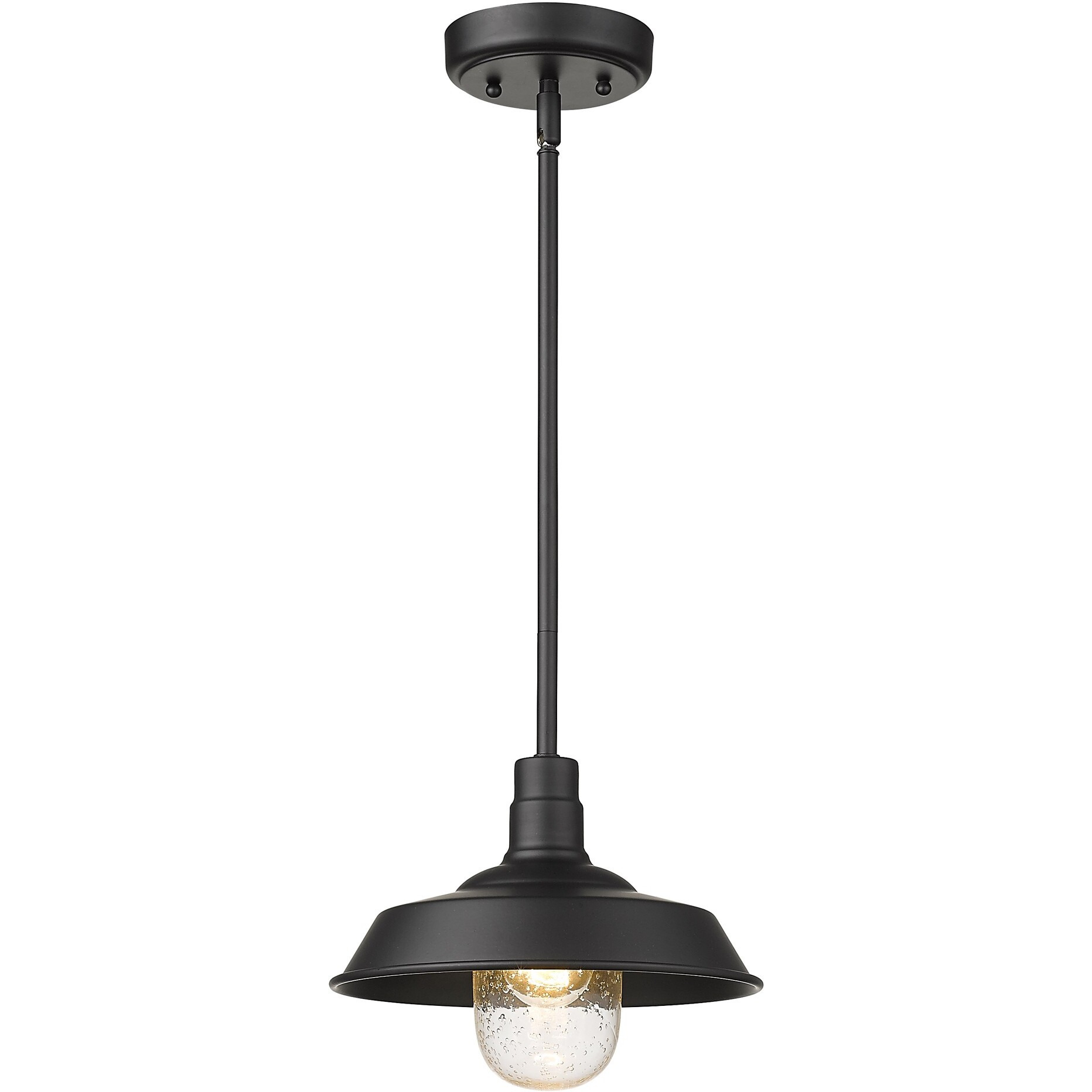 Matte Black Shallow Plate Adjustable Pendant Light