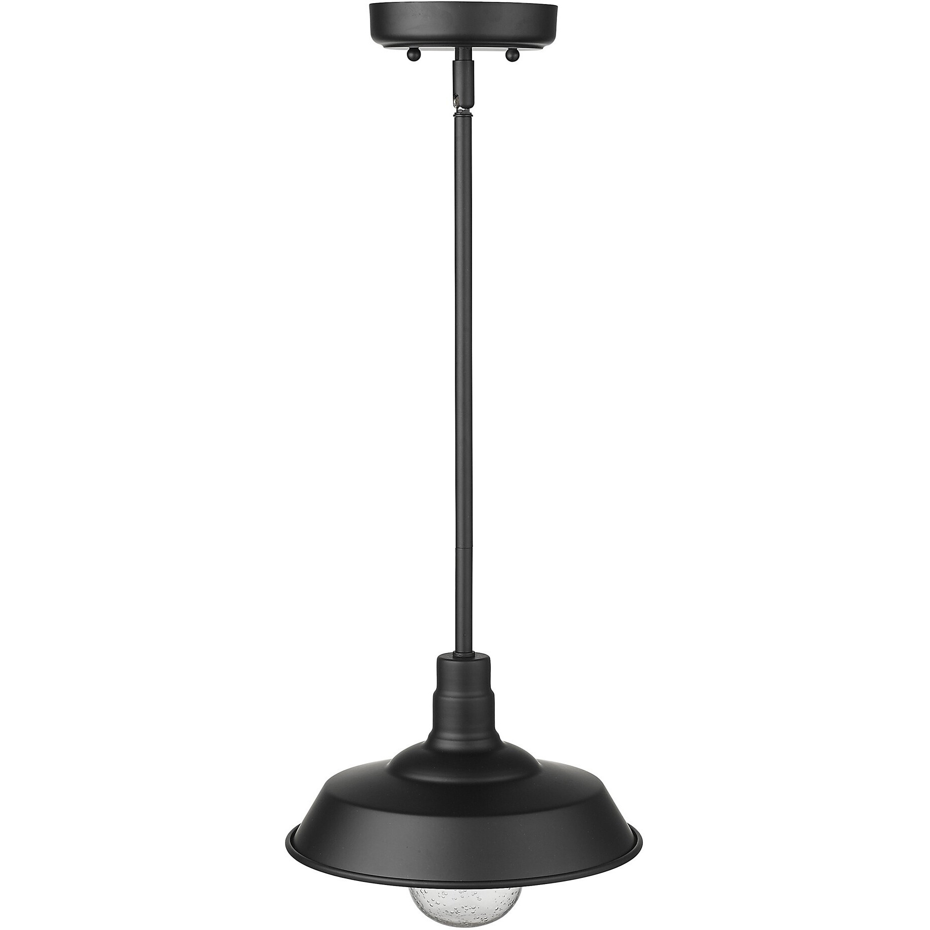 Matte Black Shallow Plate Adjustable Pendant Light