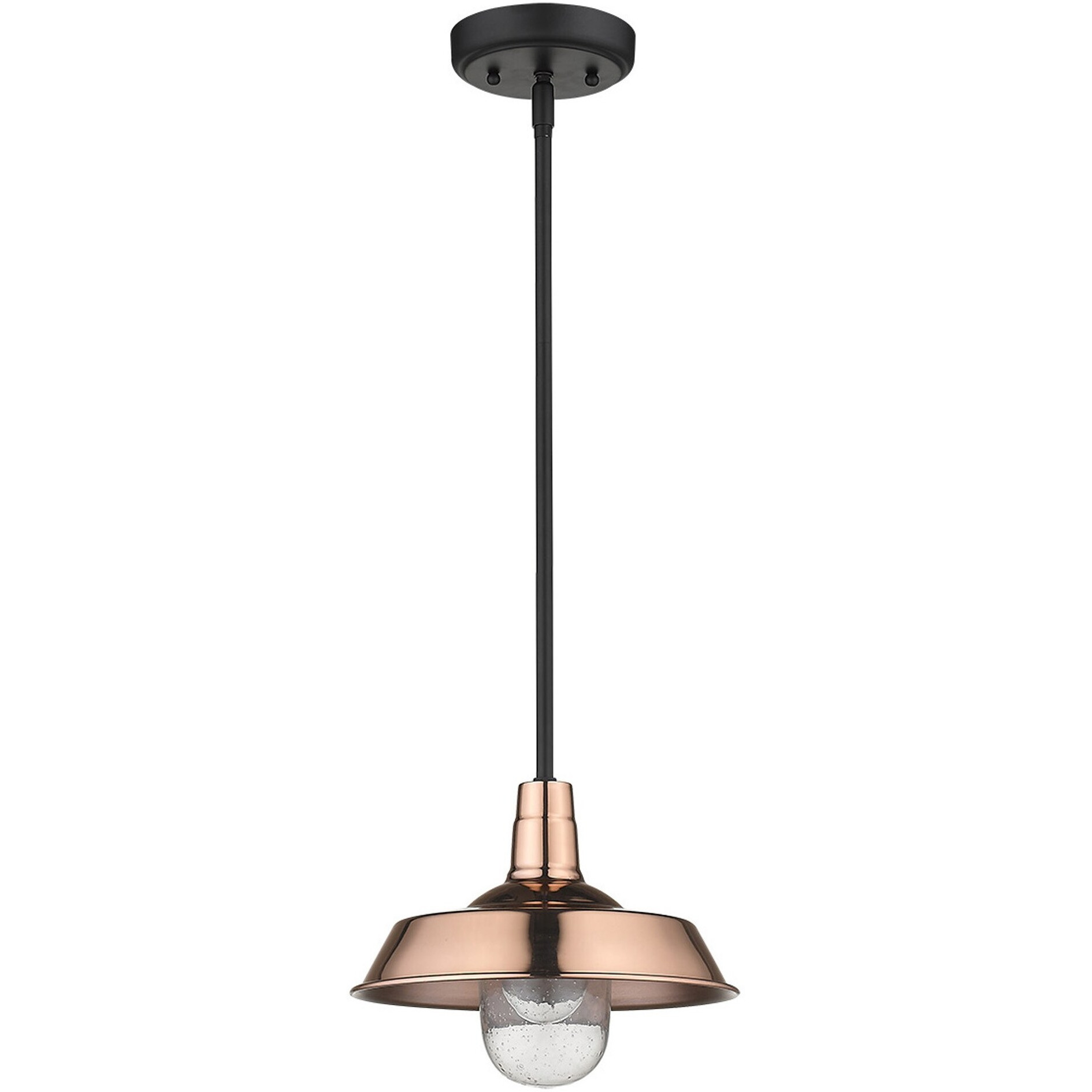 Shiny Copper Shallow Plate Adjustable Pendant Light