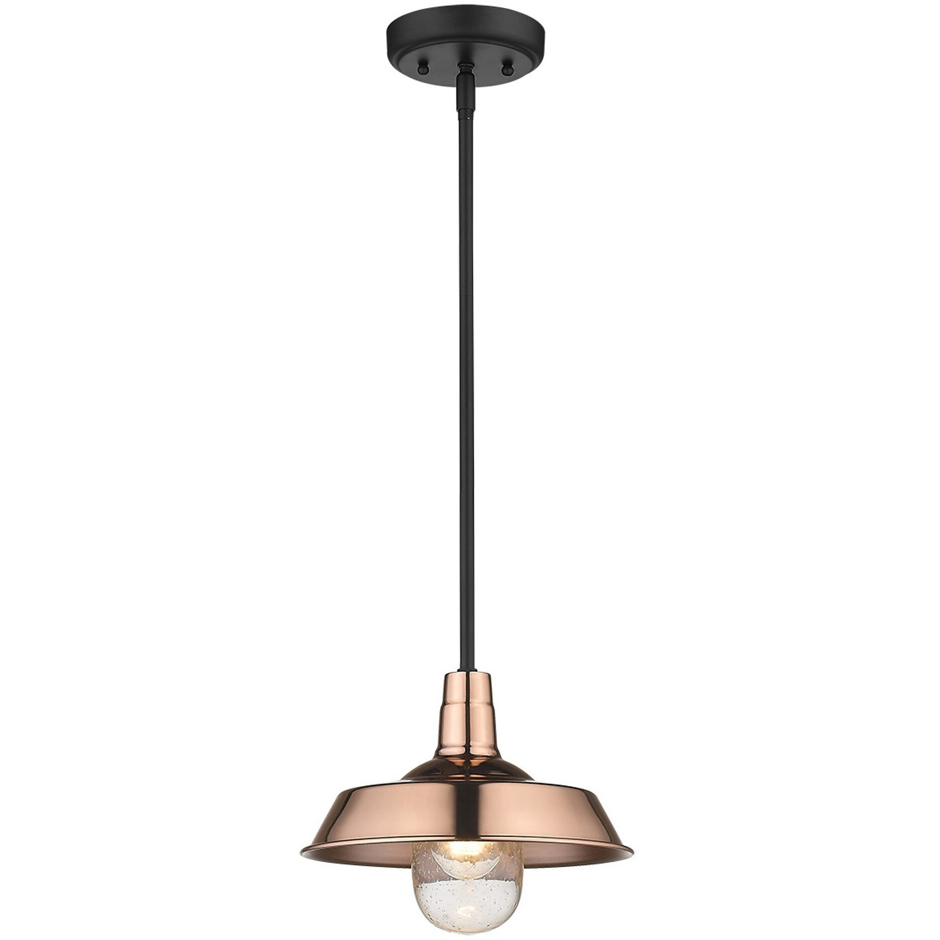 Shiny Copper Shallow Plate Adjustable Pendant Light
