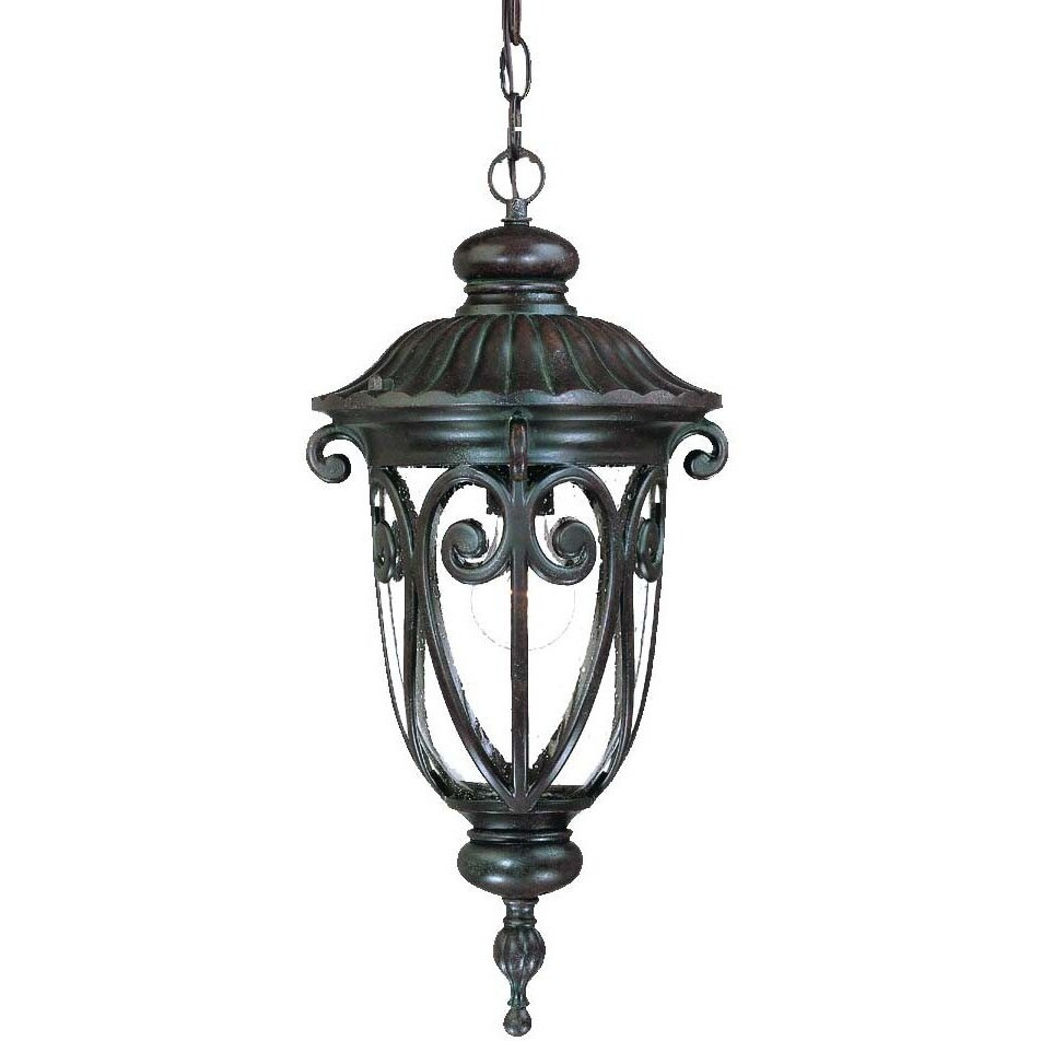 Naples 1-Light Marbelized Mahogany Hanging Light
