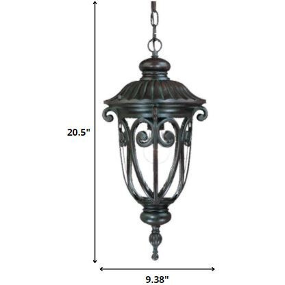 Naples 1-Light Marbelized Mahogany Hanging Light