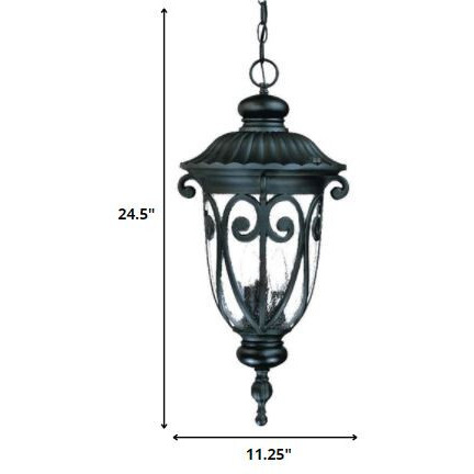 Naples 3-Light Matte Black Hanging Light